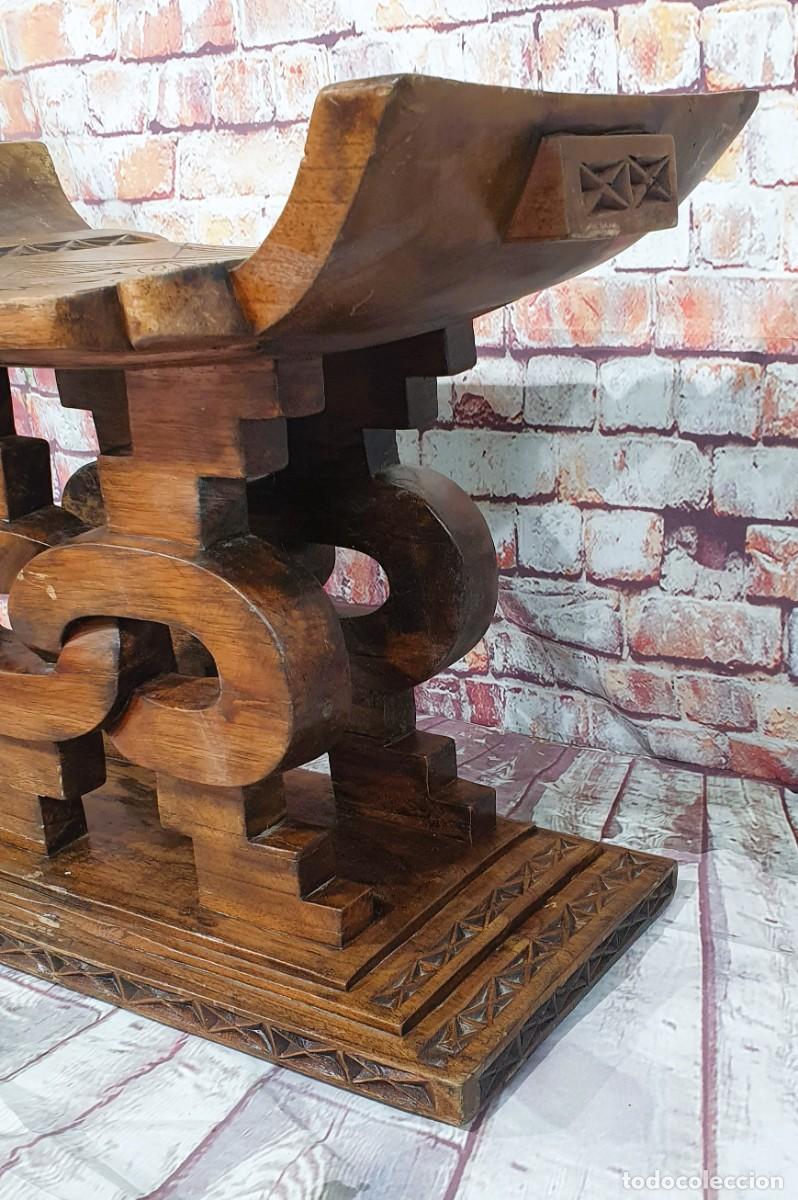 Antig&uuml;edades: Taburete de trono en roble - Foto 5