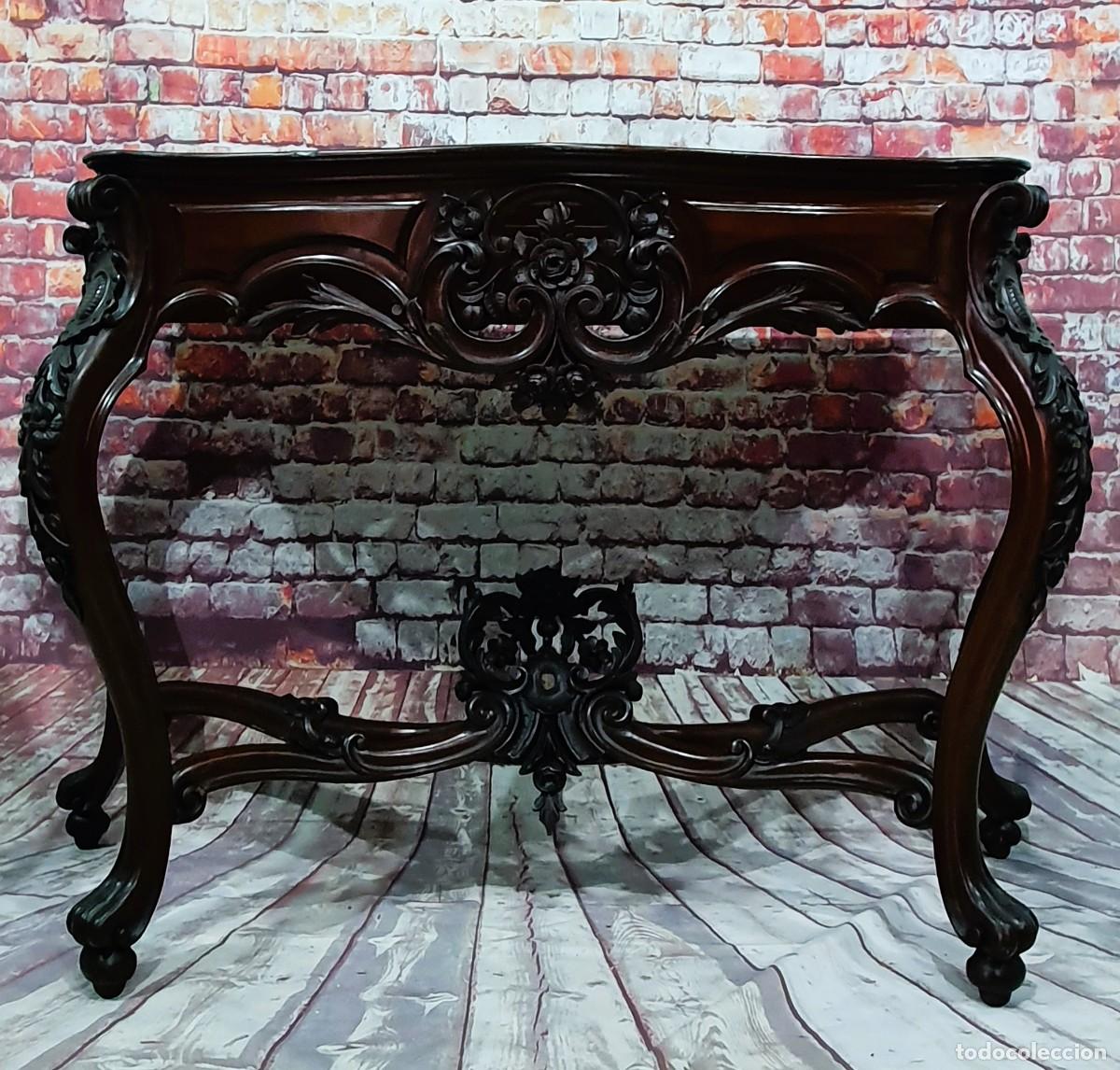 Antig&uuml;edades: Consola de madera estilo Isabelino - Foto 2