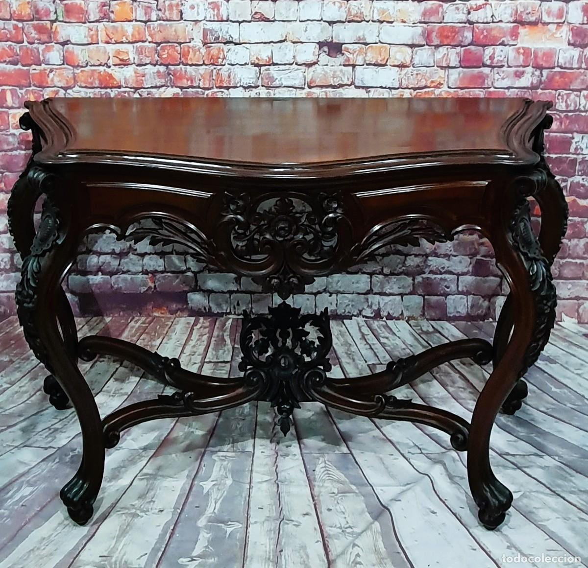 Antig&uuml;edades: Consola de madera estilo Isabelino - Foto 3