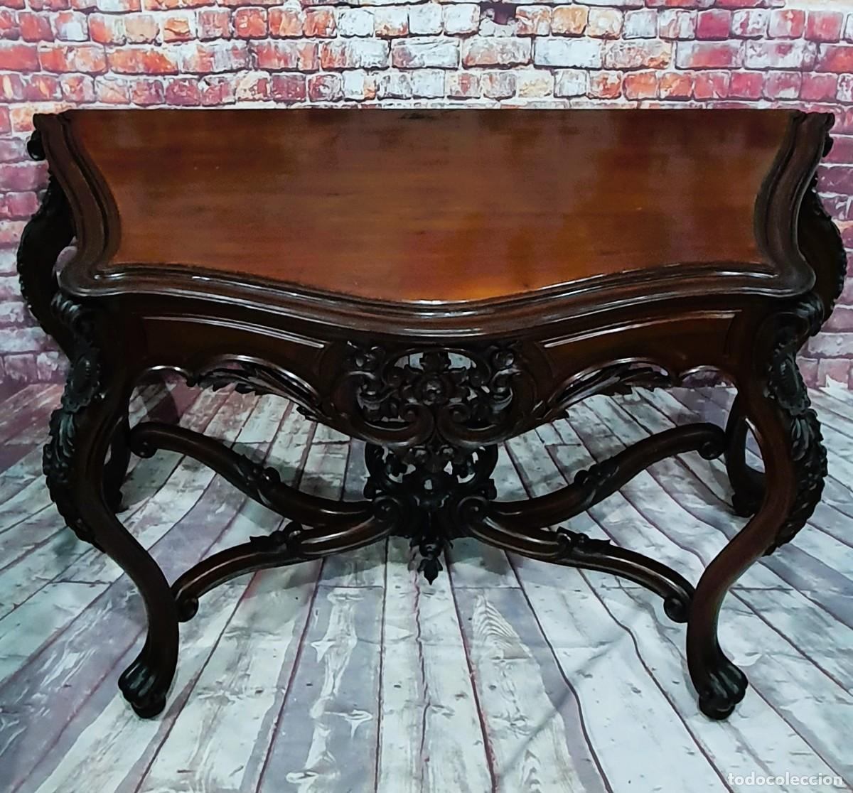 Antig&uuml;edades: Consola de madera estilo Isabelino - Foto 4