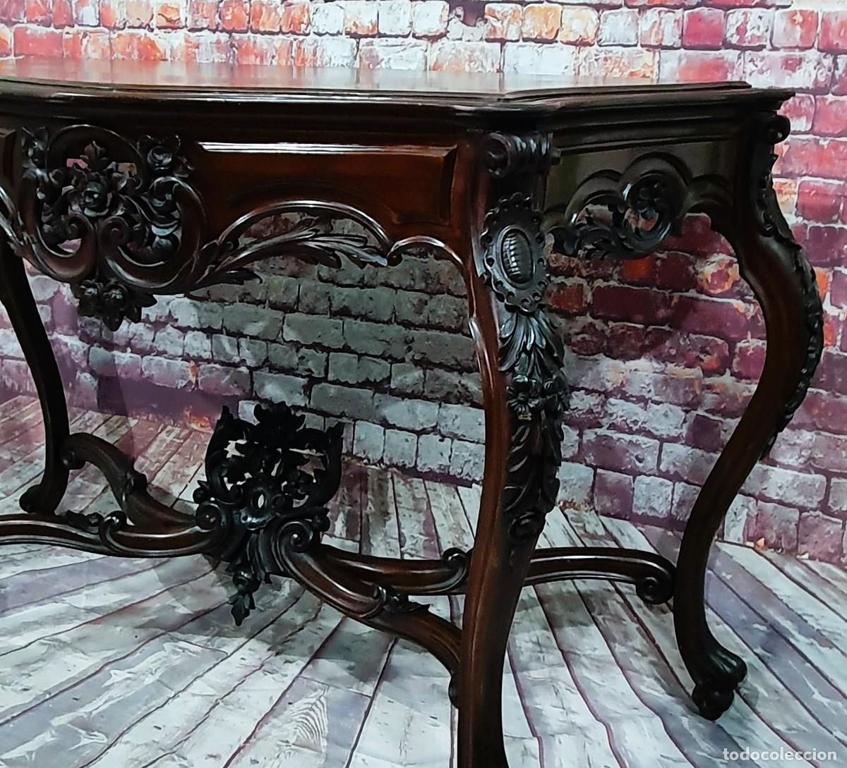 Antig&uuml;edades: Consola de madera estilo Isabelino - Foto 5