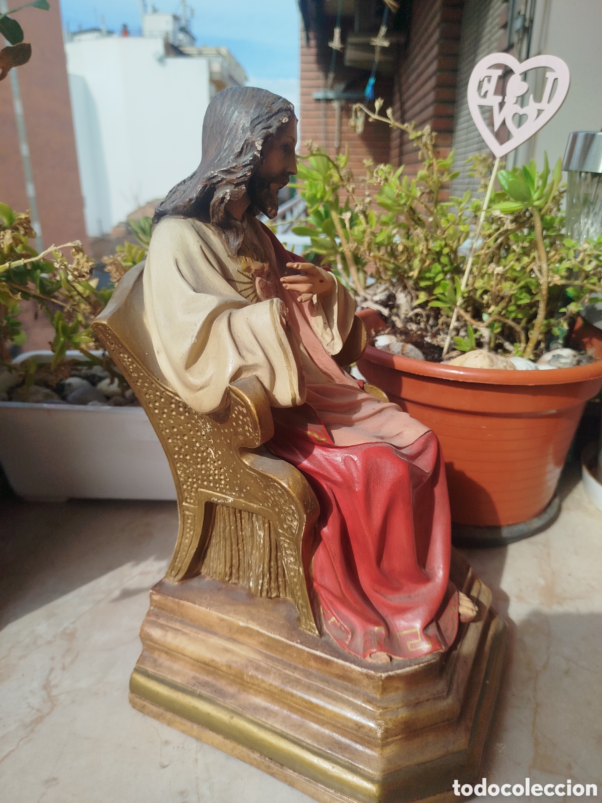 Antig&uuml;edades: Santos sentado en trono olot - Foto 3