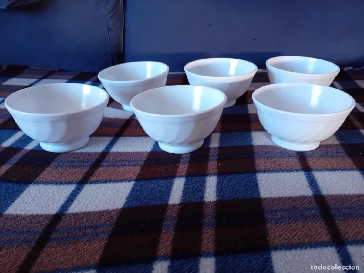 Antig&uuml;edades: 6 tazones blancos de opalina - Foto 1