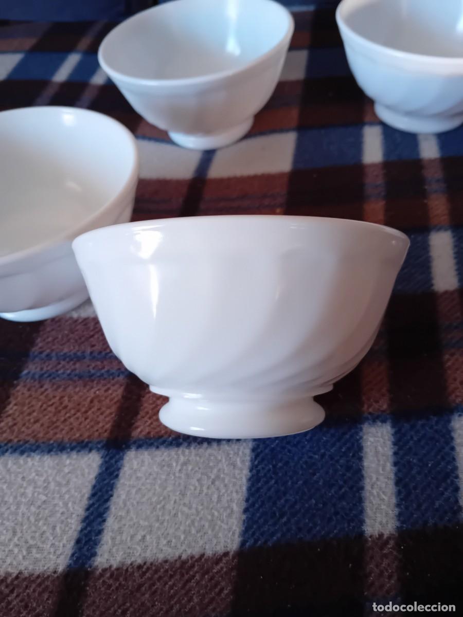 Antig&uuml;edades: 6 tazones blancos de opalina - Foto 2