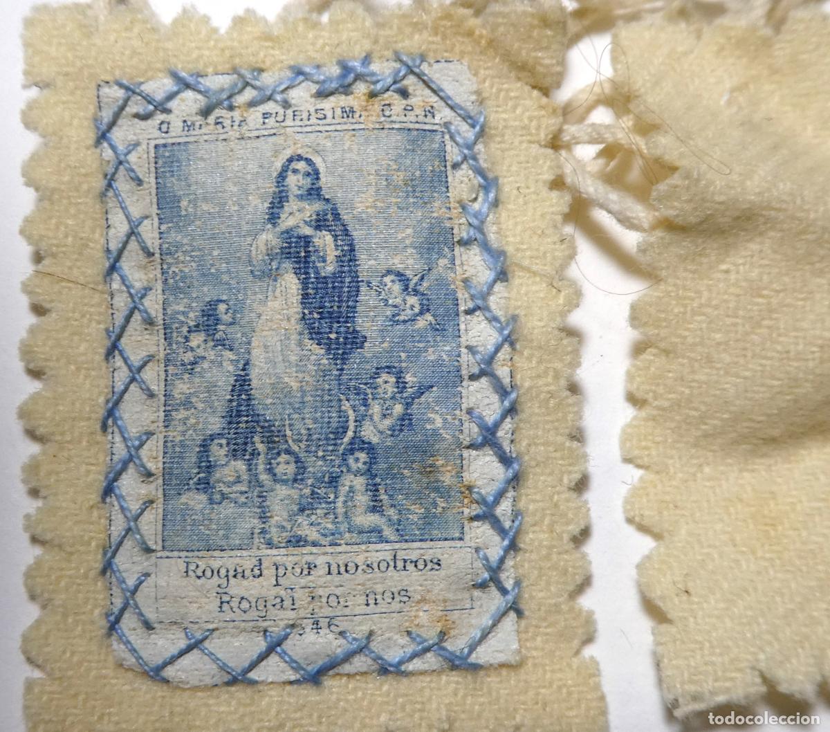 Antig&uuml;edades: Viejo Escapulario hecho a mano - Foto 2