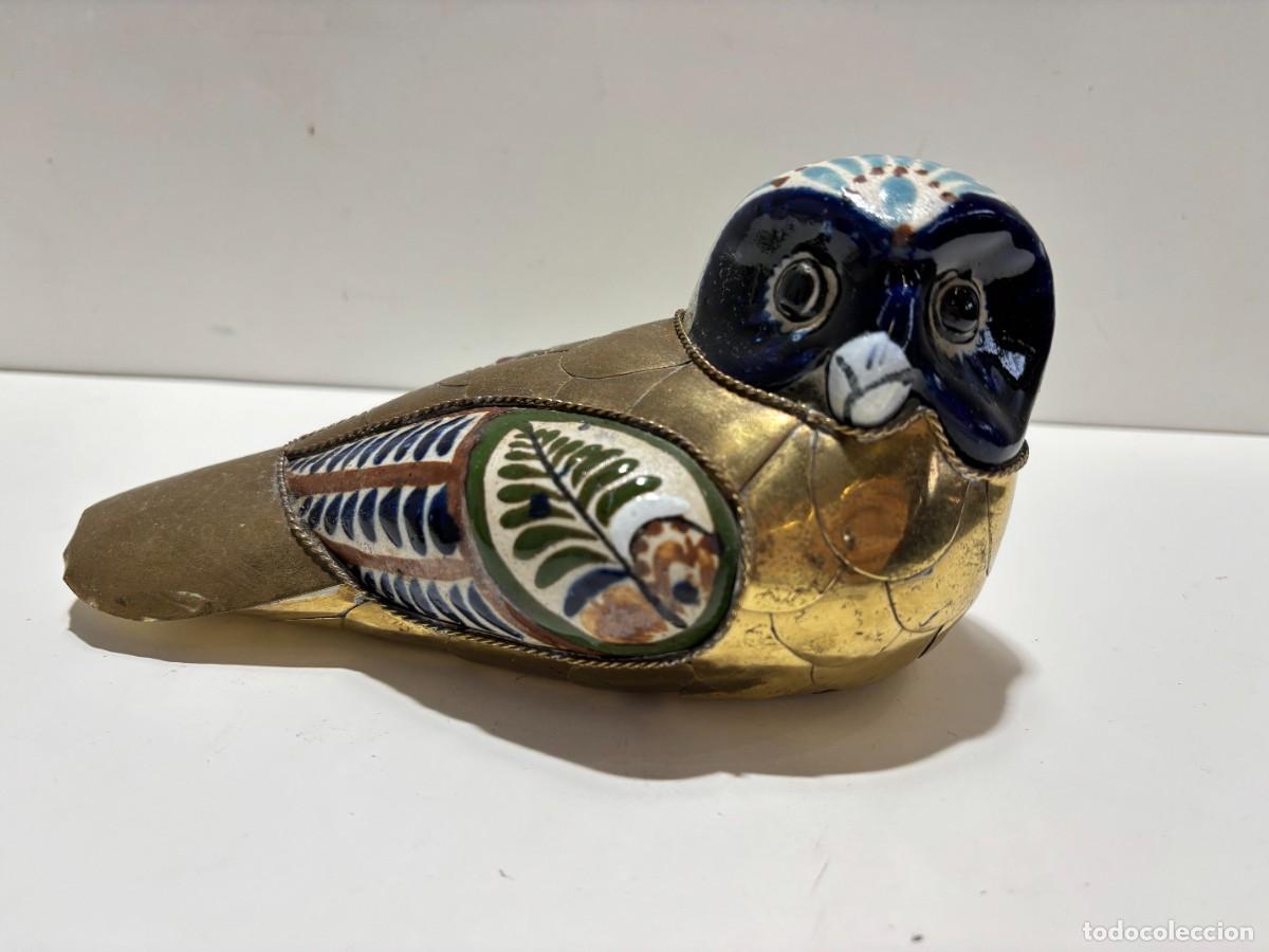 Antig&uuml;edades: BUHO CERAMICA Y LATON ARTESANAL COMPRADO EN EL CORTE INGLES