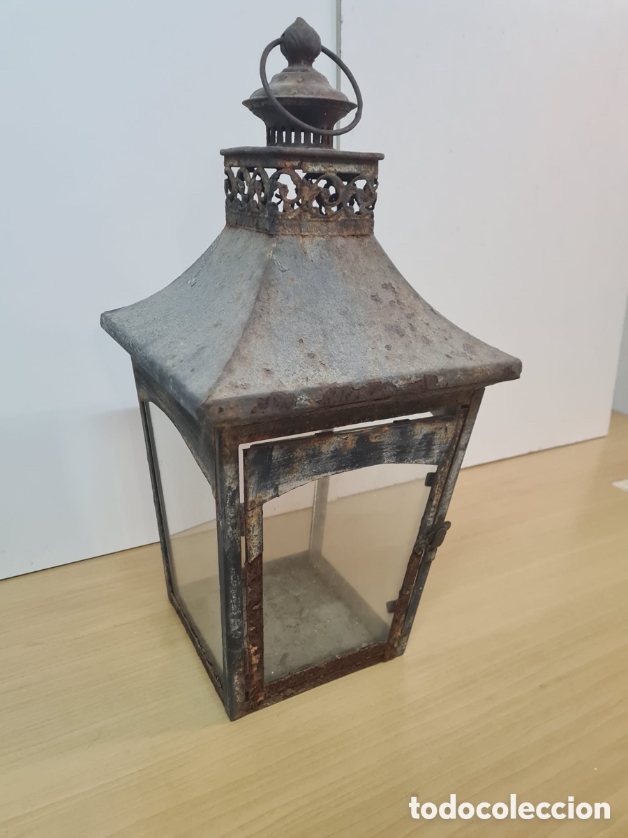 Antig&uuml;edades: Antiguo farol de forja - Foto 1
