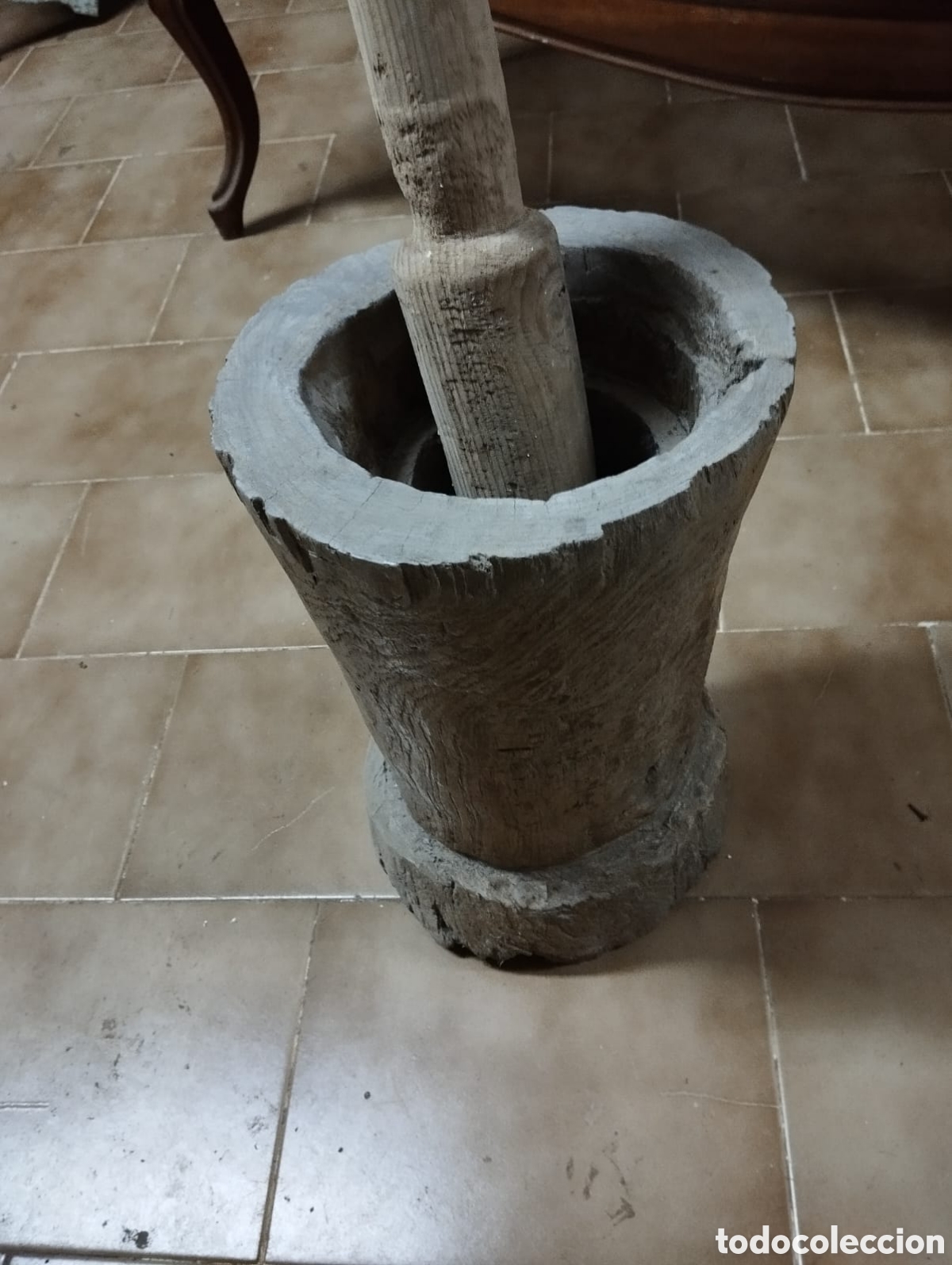 Antig&uuml;edades: Antiguo mortero de madera - Foto 1