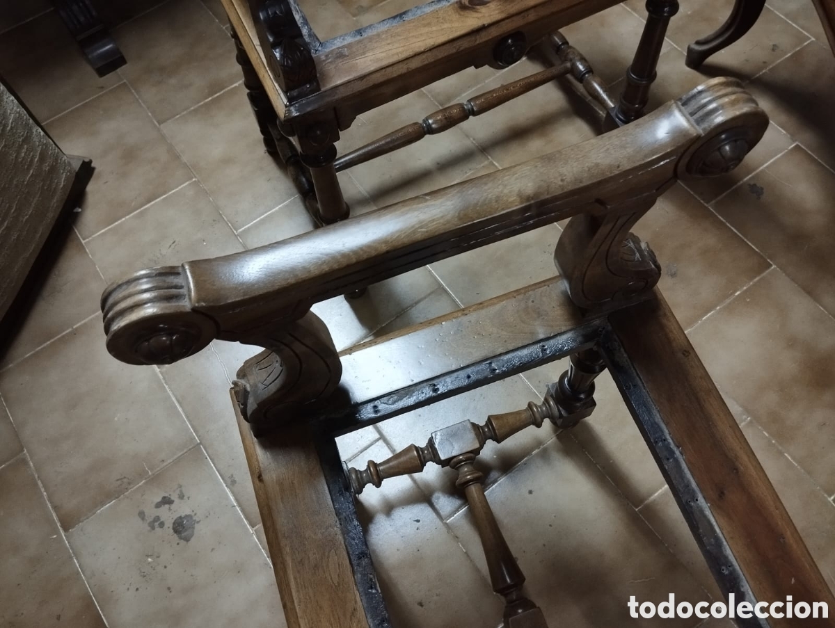 Antig&uuml;edades: Pareja de banquetas. - Foto 5