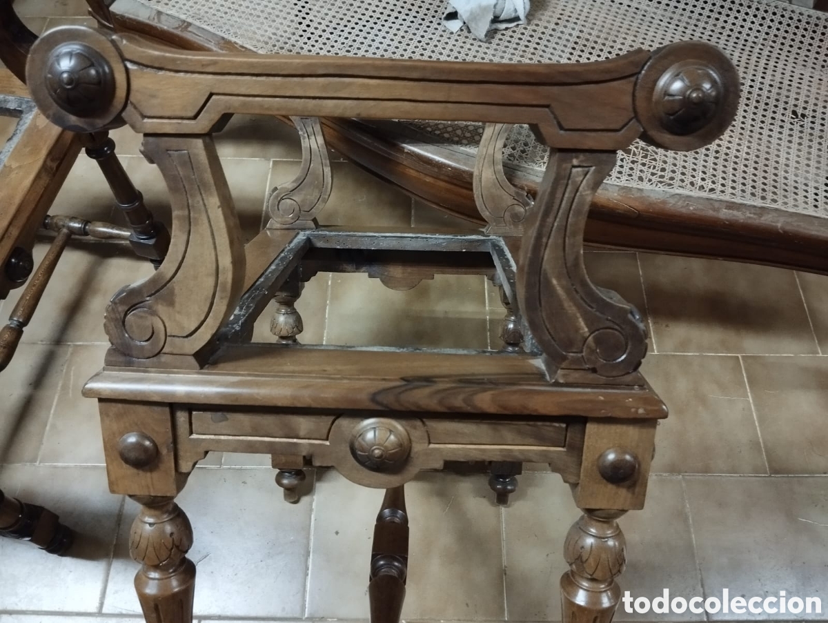 Antig&uuml;edades: Pareja de banquetas. - Foto 7