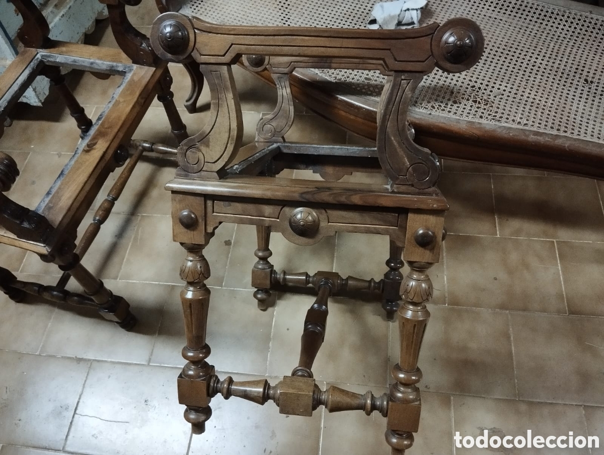 Antig&uuml;edades: Pareja de banquetas. - Foto 4