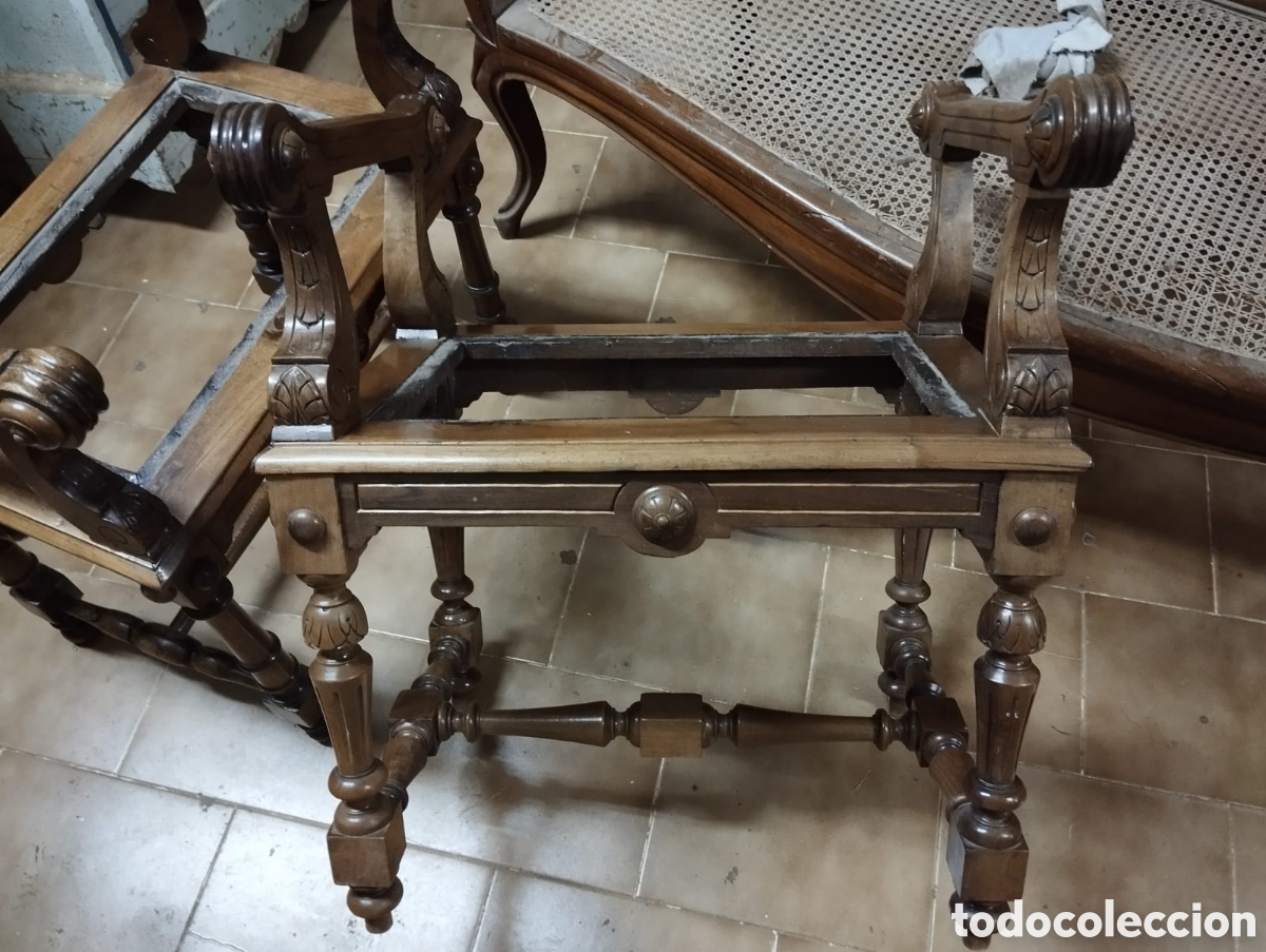 Antig&uuml;edades: Pareja de banquetas. - Foto 1