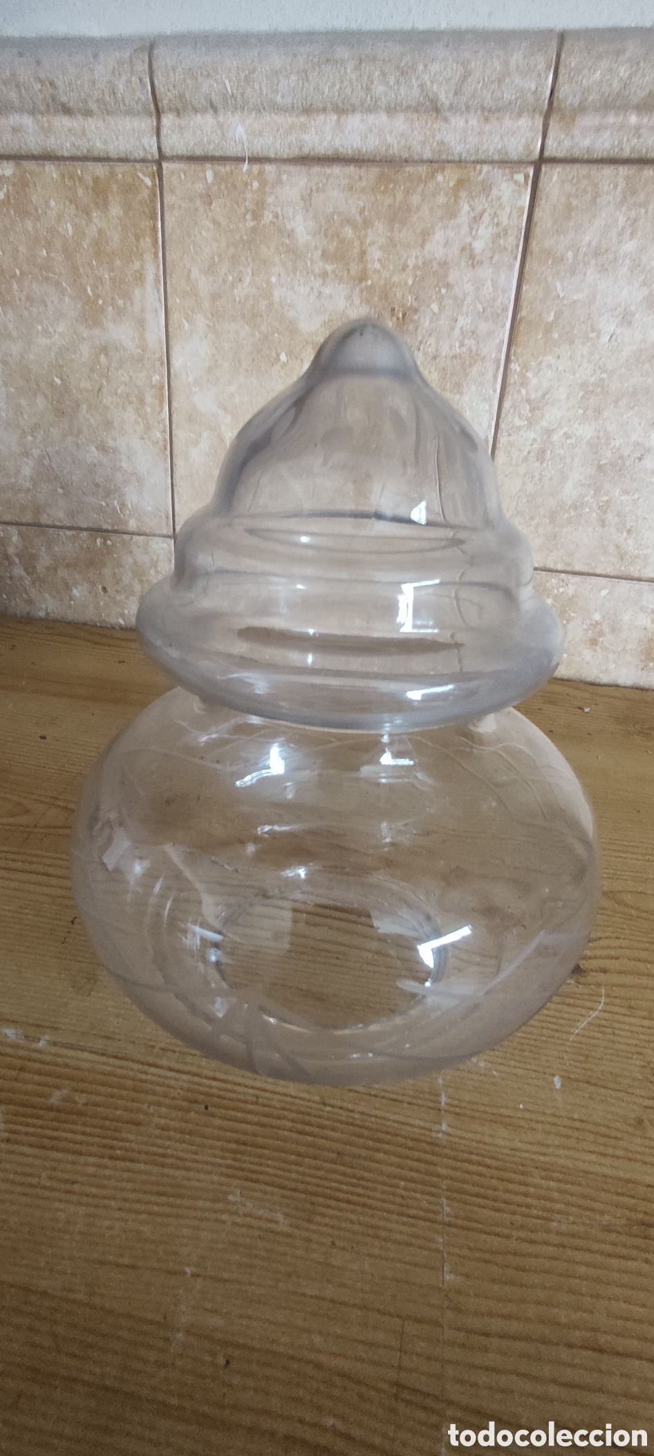 Antig&uuml;edades: Tulipa de cristal labrado - Foto 3