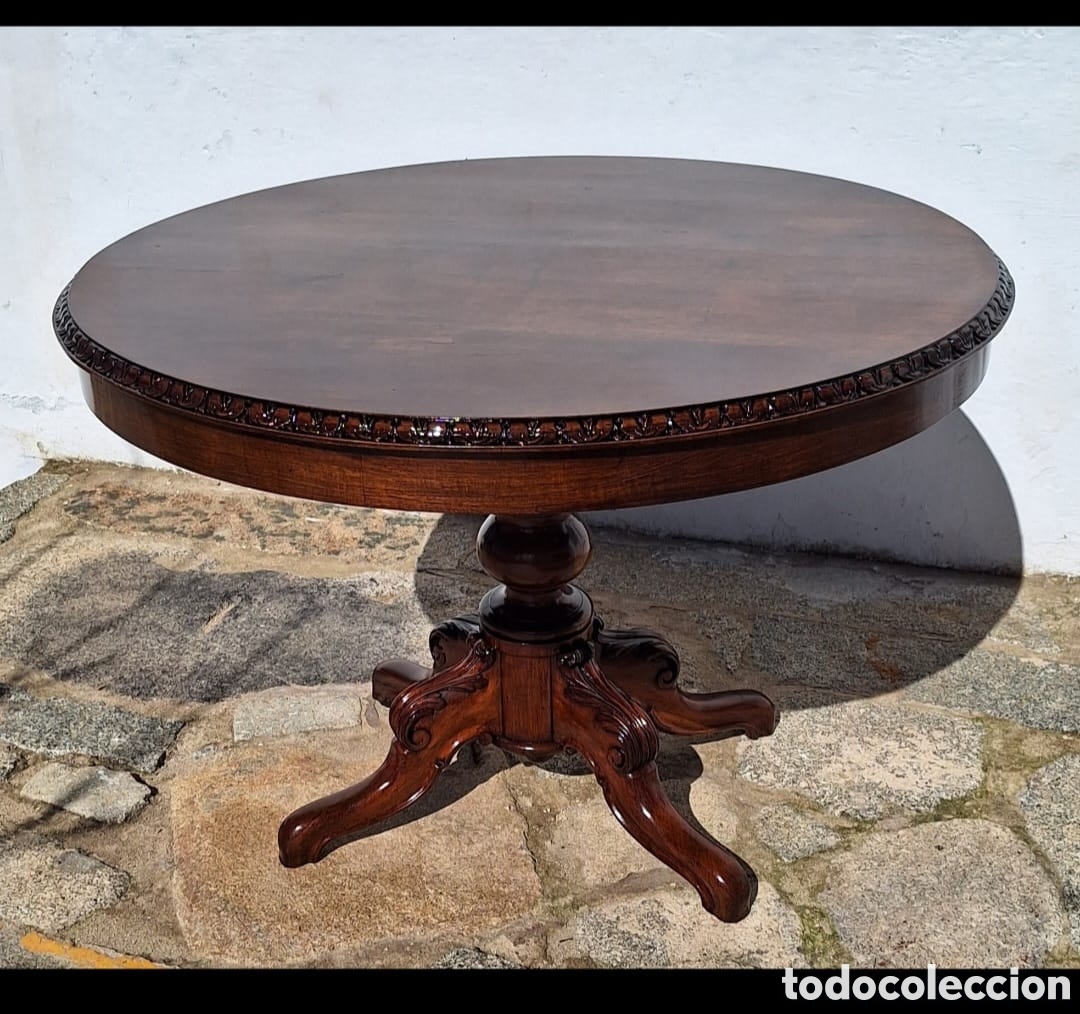 Antig&uuml;edades: Mesa de comer de madera maciza - Foto 2