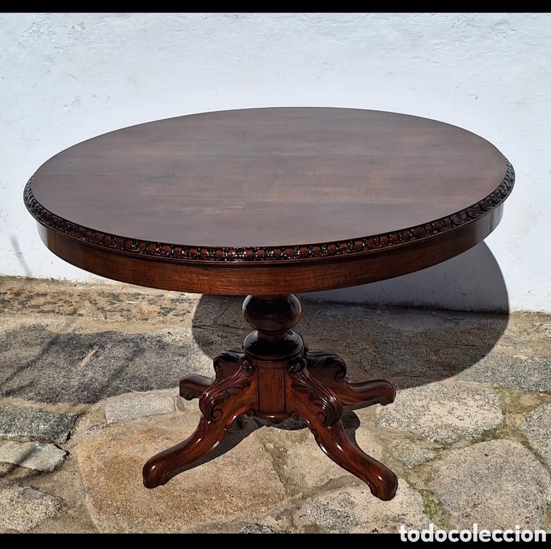 Antig&uuml;edades: Mesa de comer de madera maciza - Foto 3
