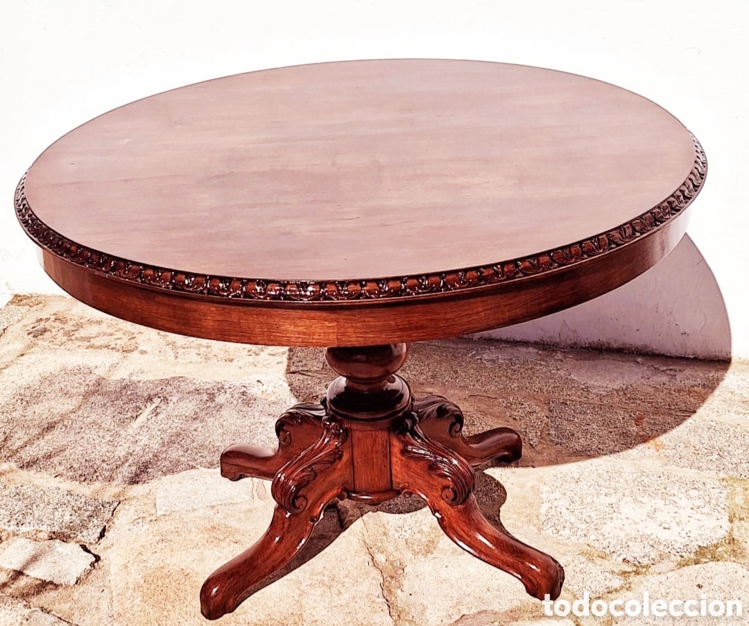 Antig&uuml;edades: Mesa de comer de madera maciza - Foto 4