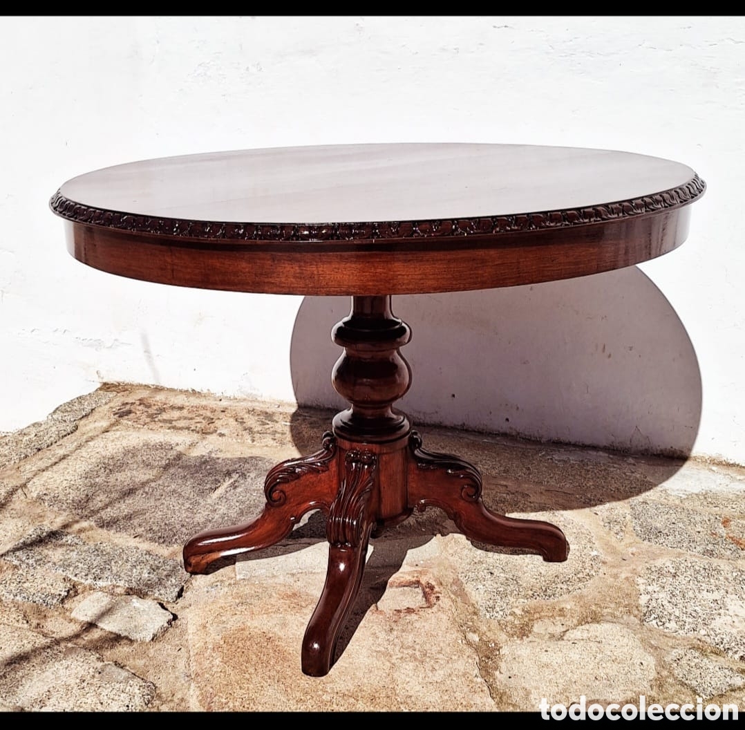 Antig&uuml;edades: Mesa de comer de madera maciza - Foto 5
