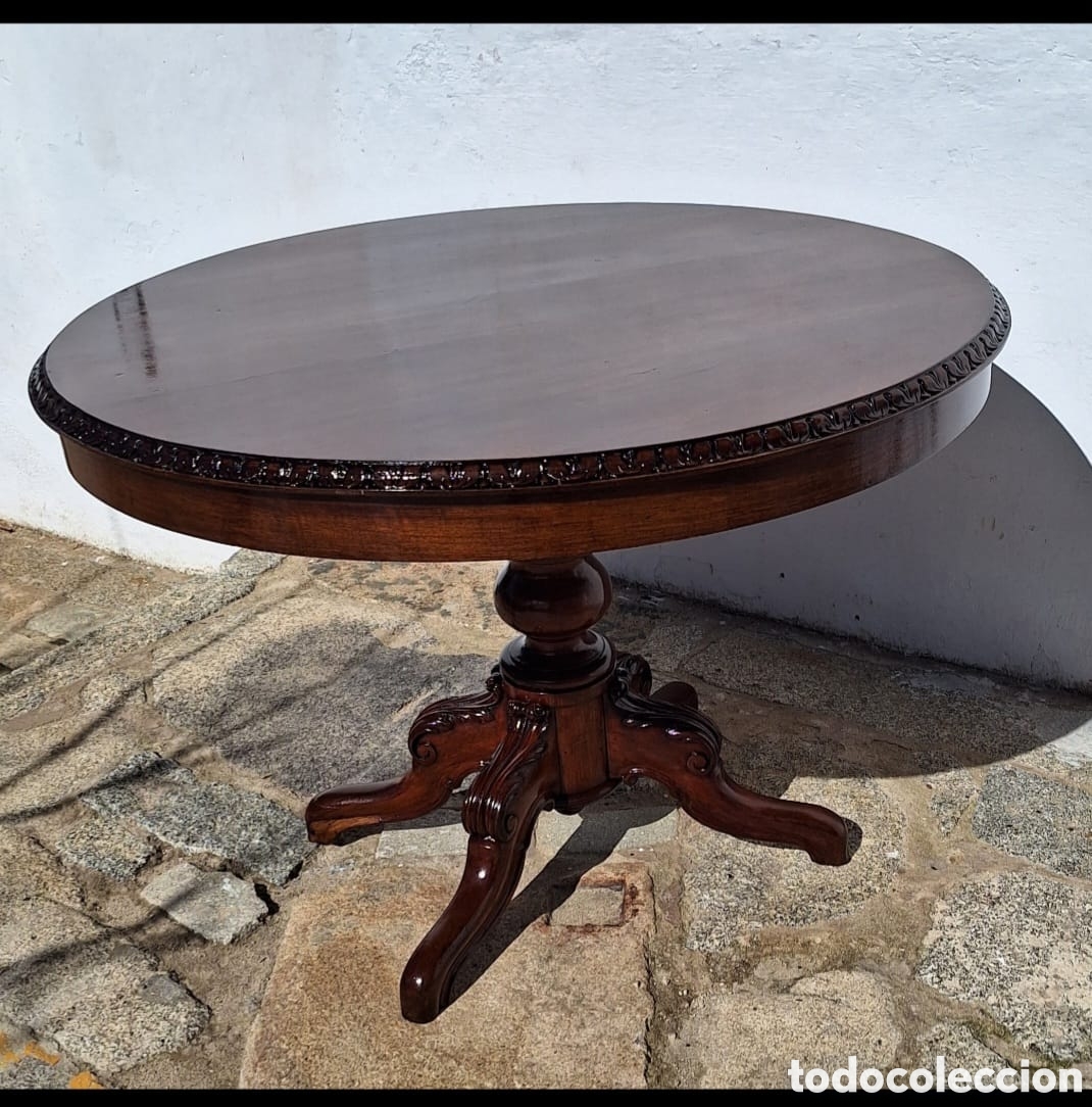 Antig&uuml;edades: Mesa de comer de madera maciza - Foto 6