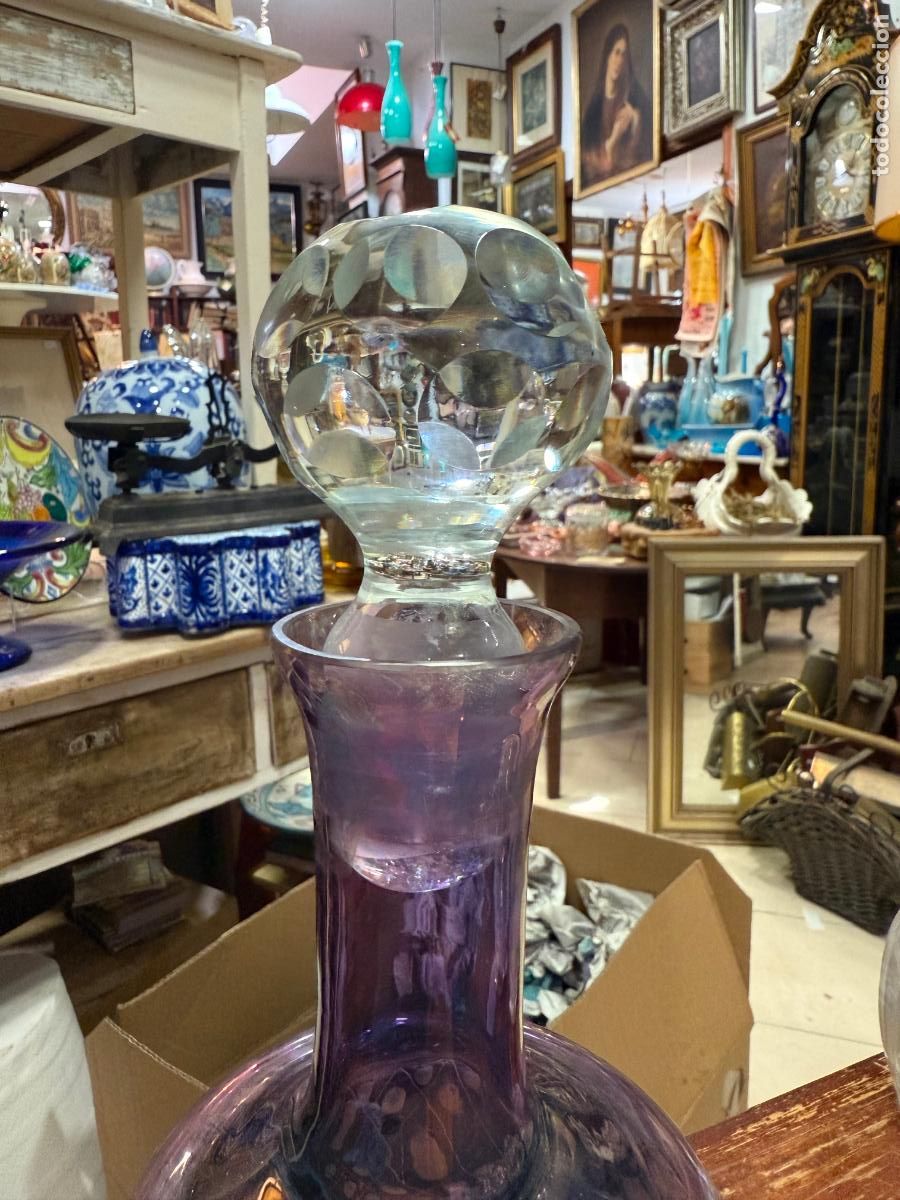 Antig&uuml;edades: FANTASTICA BOTELLA DE CRISTAL - MEDIDA TOTAL 31 CM - Foto 3