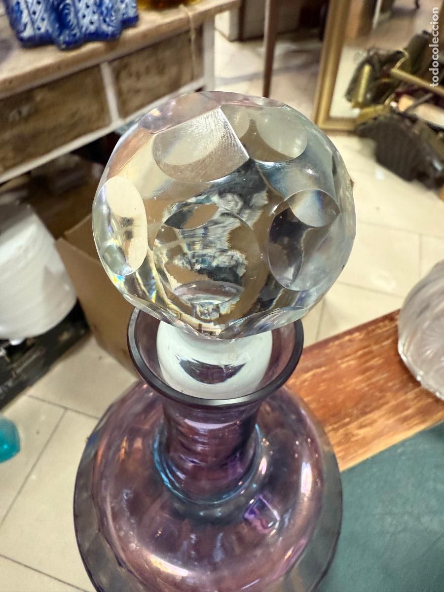 Antig&uuml;edades: FANTASTICA BOTELLA DE CRISTAL - MEDIDA TOTAL 31 CM - Foto 4