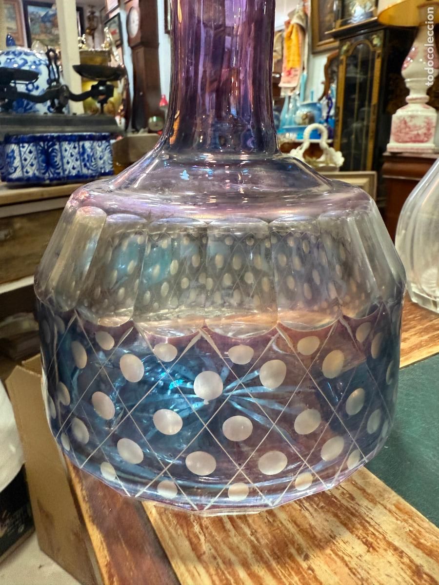Antig&uuml;edades: FANTASTICA BOTELLA DE CRISTAL - MEDIDA TOTAL 31 CM - Foto 5
