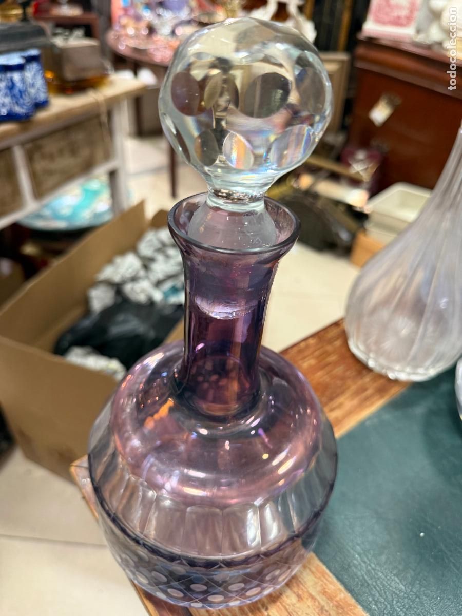 Antig&uuml;edades: FANTASTICA BOTELLA DE CRISTAL - MEDIDA TOTAL 31 CM - Foto 7
