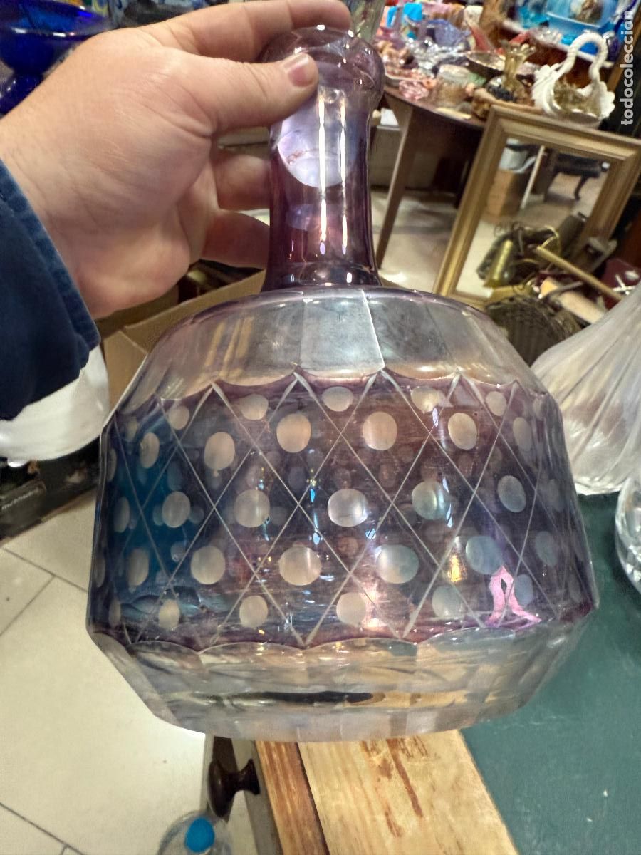 Antig&uuml;edades: FANTASTICA BOTELLA DE CRISTAL - MEDIDA TOTAL 31 CM - Foto 9