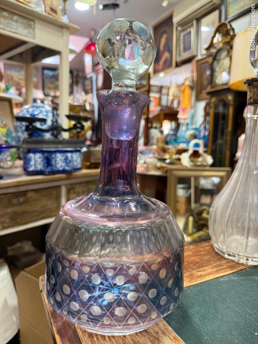 Antig&uuml;edades: FANTASTICA BOTELLA DE CRISTAL - MEDIDA TOTAL 31 CM - Foto 1