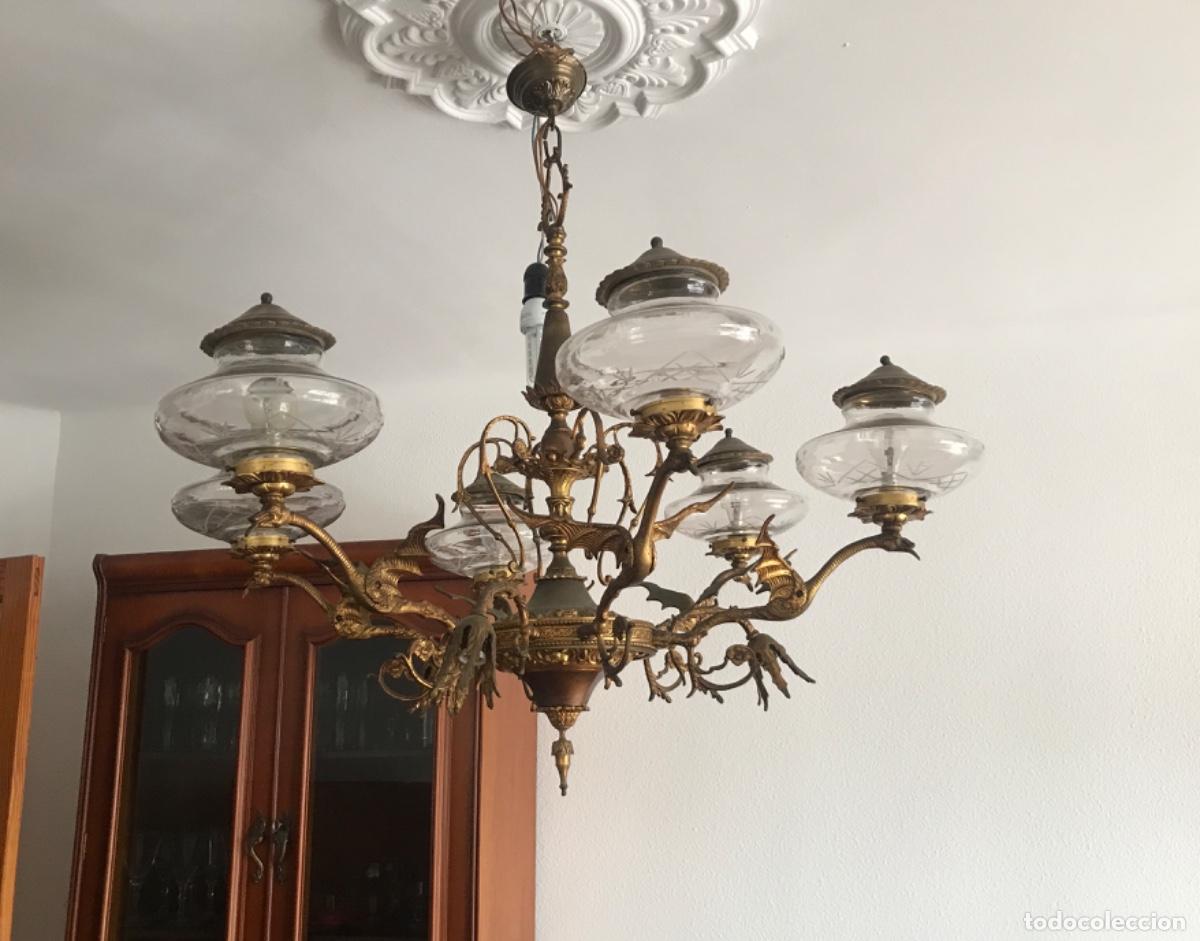 Antig&uuml;edades: L&aacute;mpara antigua de techo - Foto 1