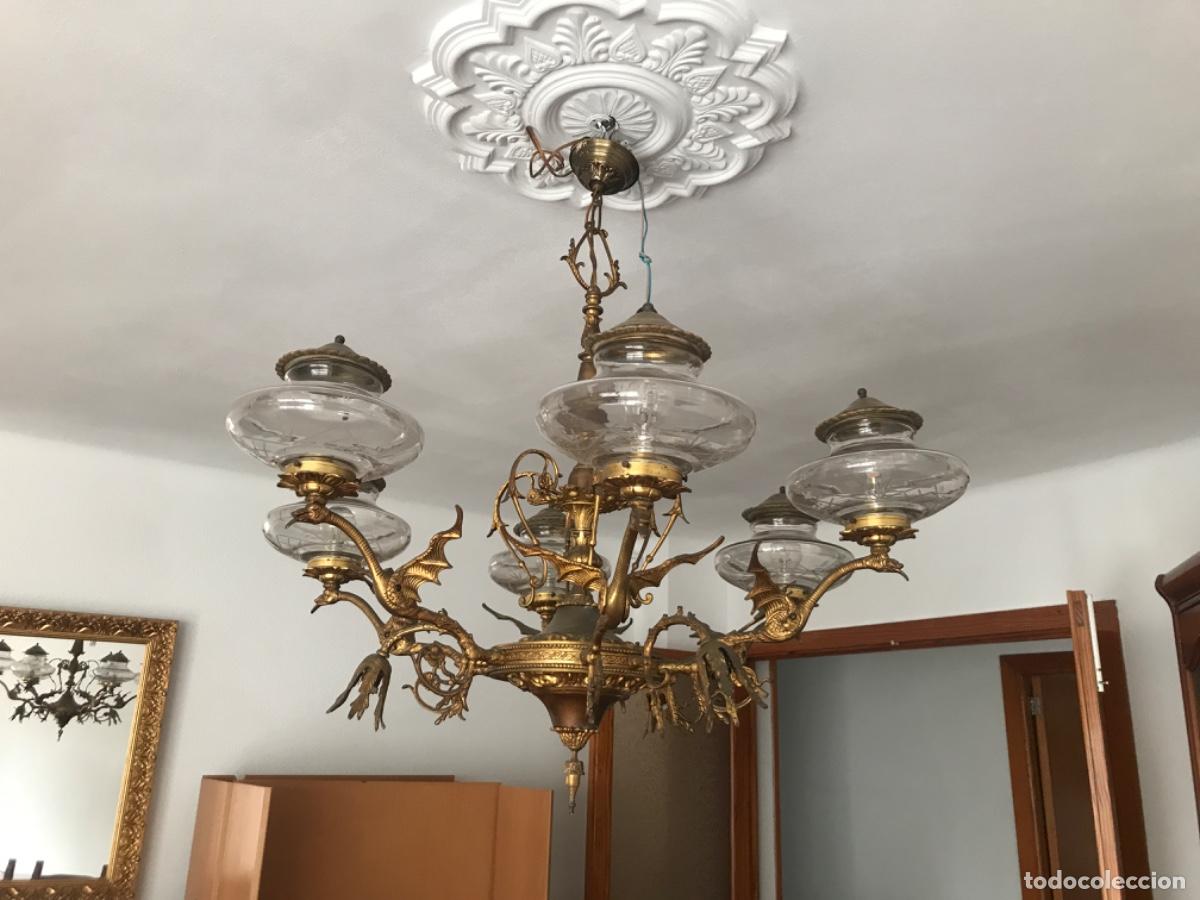 Antig&uuml;edades: L&aacute;mpara antigua de techo - Foto 5