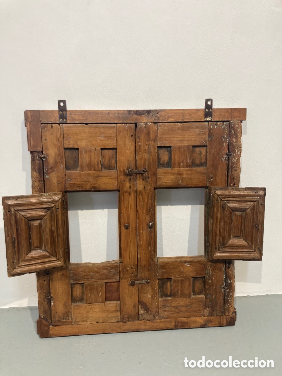 Antig&uuml;edades: Antigua ventana de madera r&uacute;stica - Foto 8
