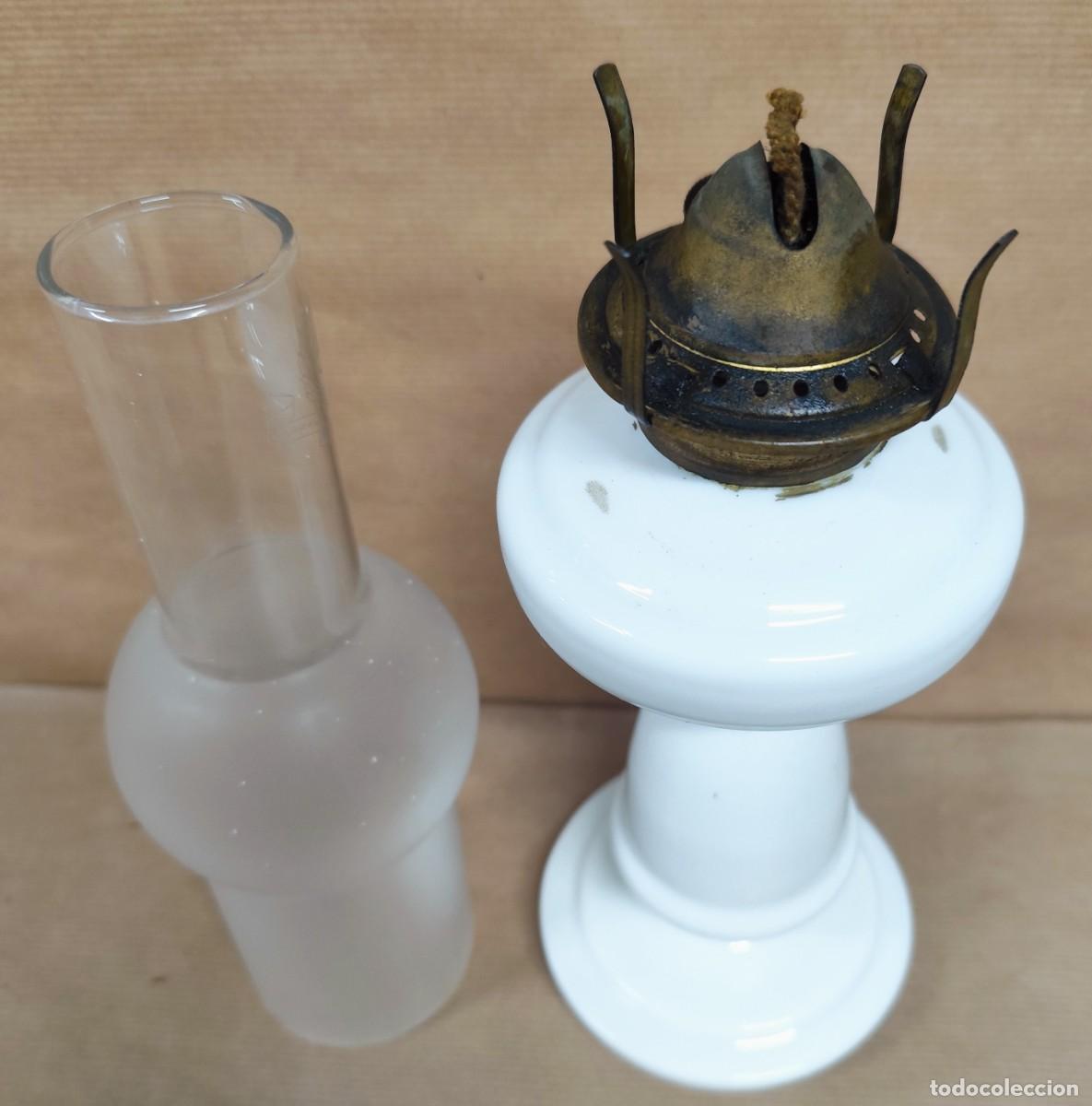 Antig&uuml;edades: ANTIGUO QUINQU&Eacute; DE OPALINA SIGLO XIX - Foto 10
