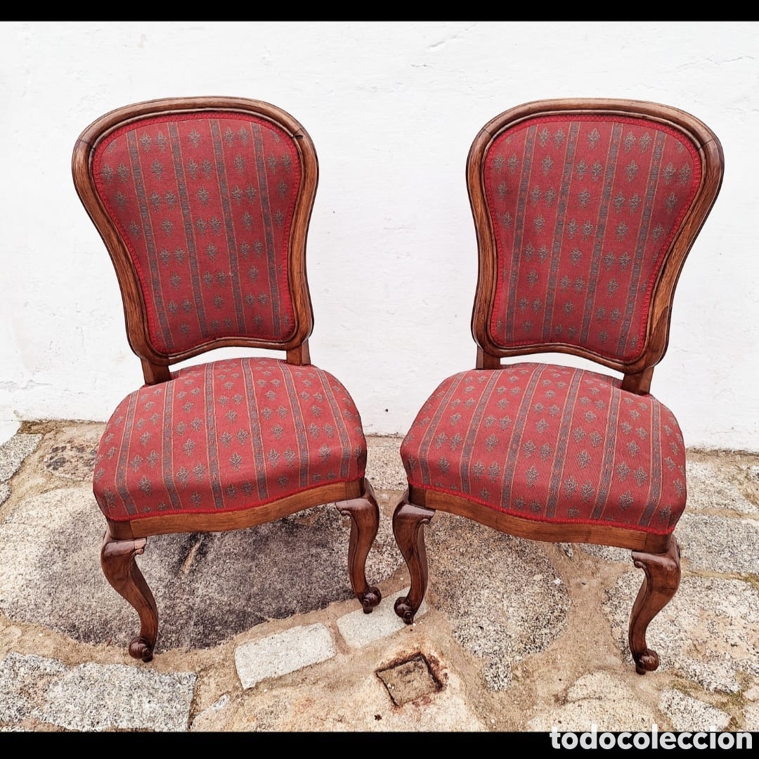 Antig&uuml;edades: Pareja de butacas Isabelinas - Foto 2