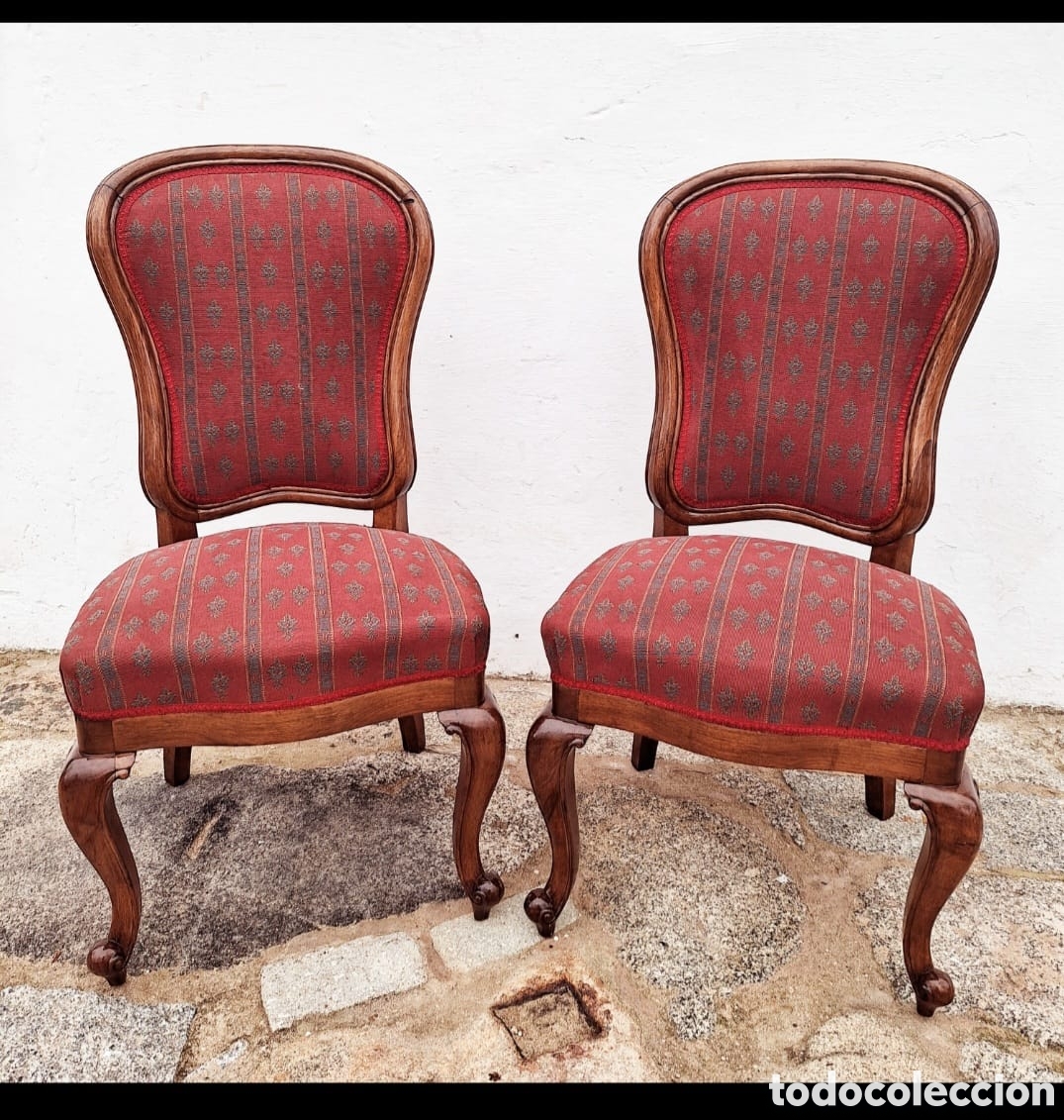 Antig&uuml;edades: Pareja de butacas Isabelinas - Foto 4