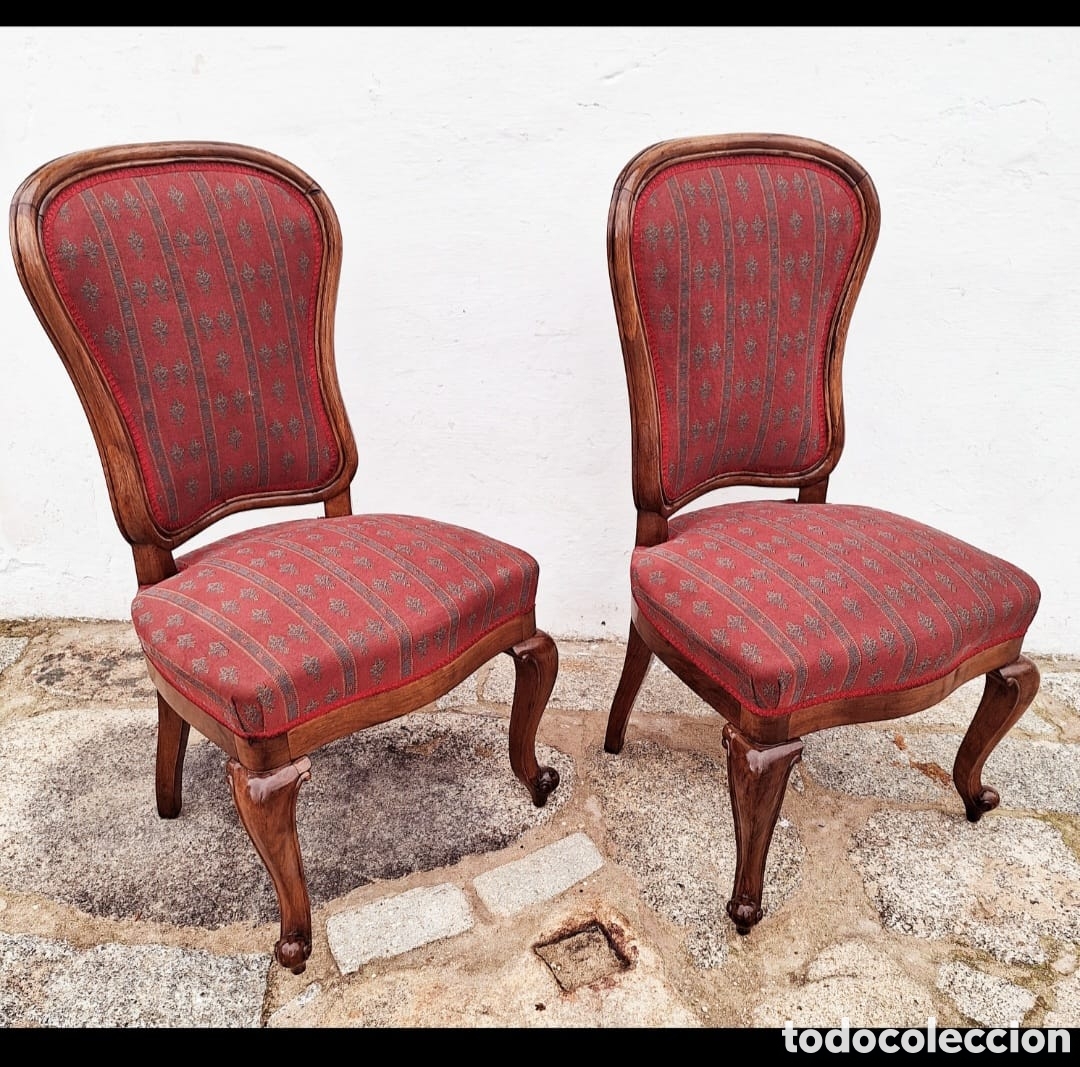 Antig&uuml;edades: Pareja de butacas Isabelinas - Foto 6