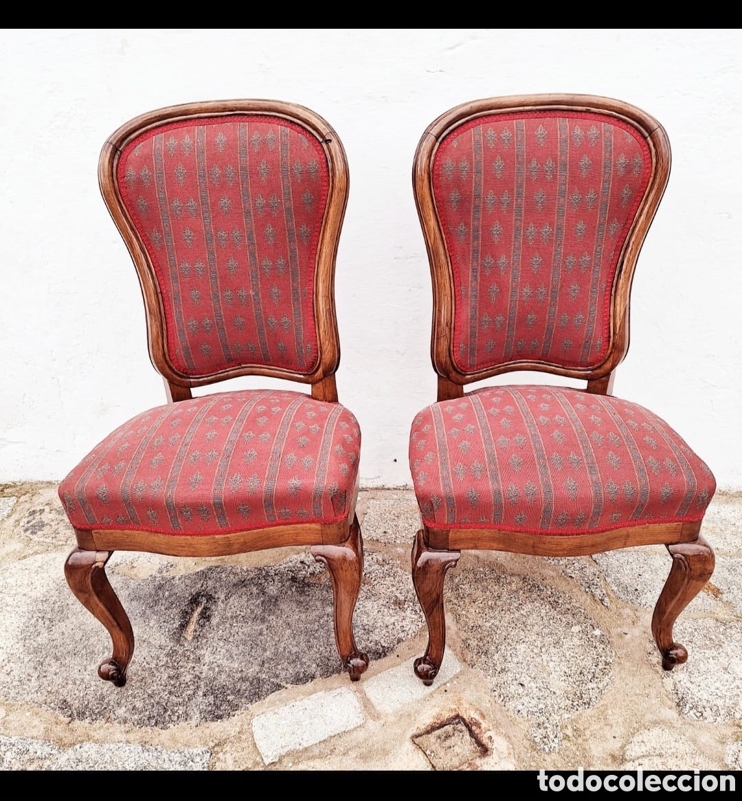 Antig&uuml;edades: Pareja de butacas Isabelinas - Foto 1