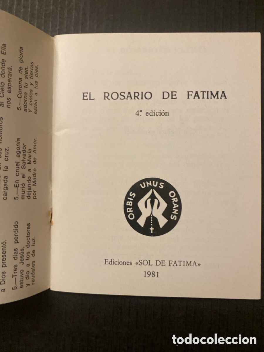 Antig&uuml;edades: EL ROSARIO DE FATIMA. 1981 - Foto 3