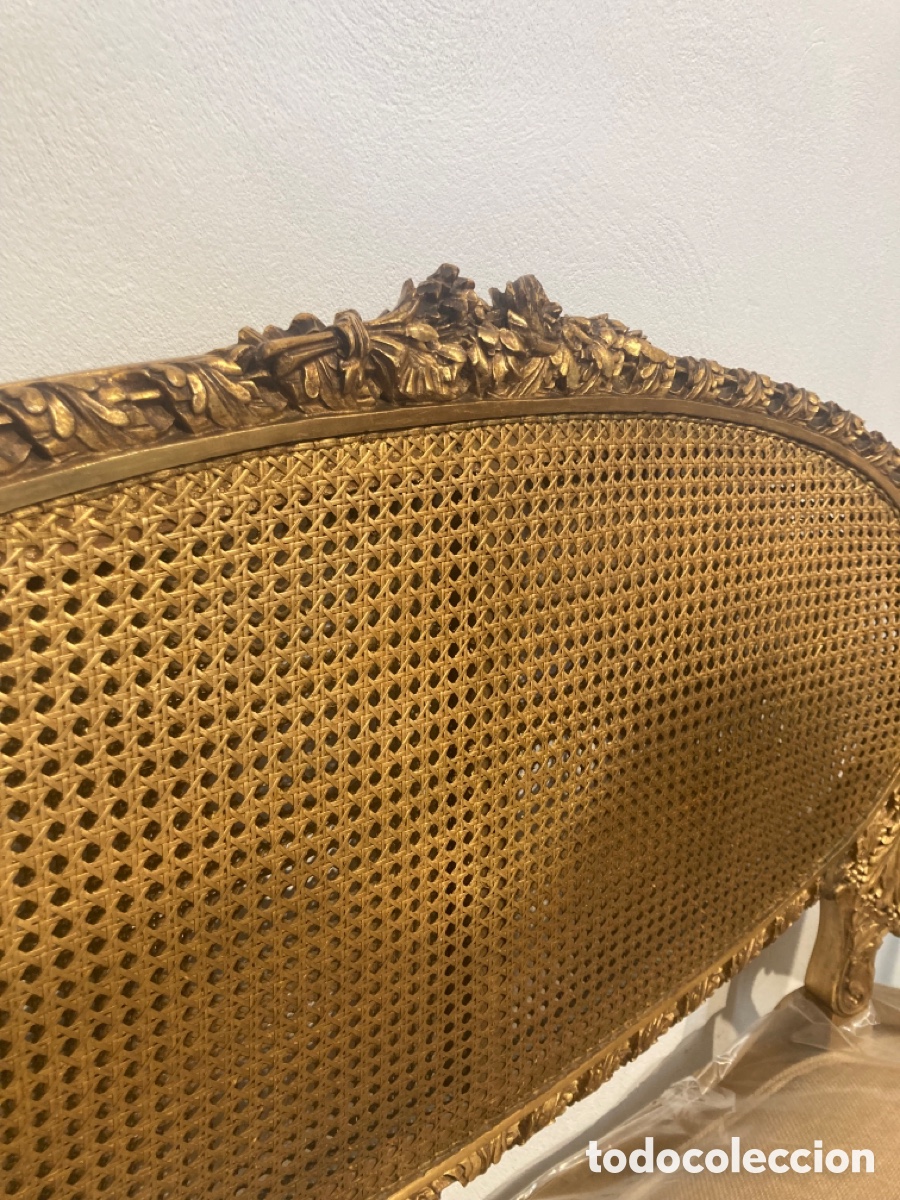 Antig&uuml;edades: Antiguo sof&aacute; dorado tapizado - Foto 7