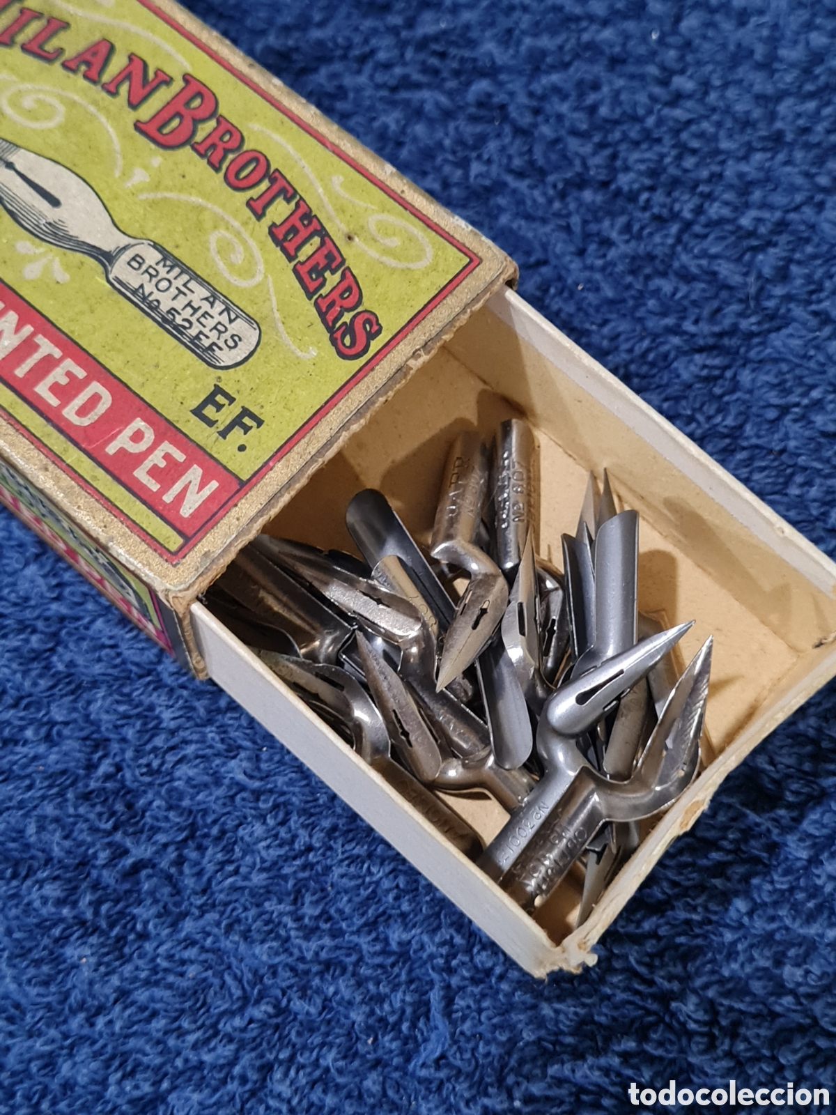 Antig&uuml;edades: Antigua caja con plumillas - Foto 7