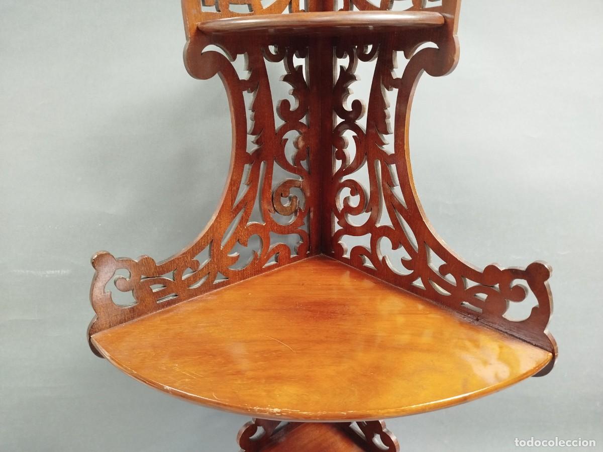 Antig&uuml;edades: ESTANTERIA ESQUINERA DE MADERA DE CAOBA - Foto 9