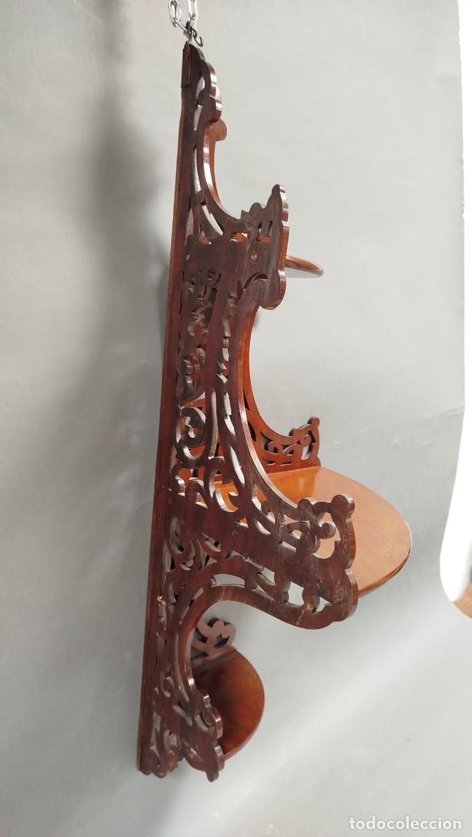 Antig&uuml;edades: ESTANTERIA ESQUINERA DE MADERA DE CAOBA - Foto 12