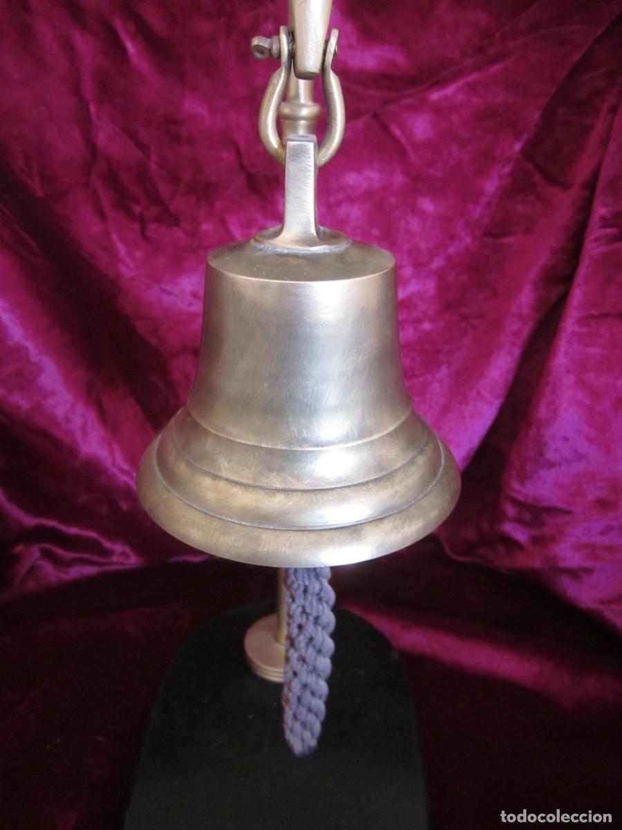 Antig&uuml;edades: CAMPANA DE BRONCE CON SOPORTE SOBREMESA - Foto 6