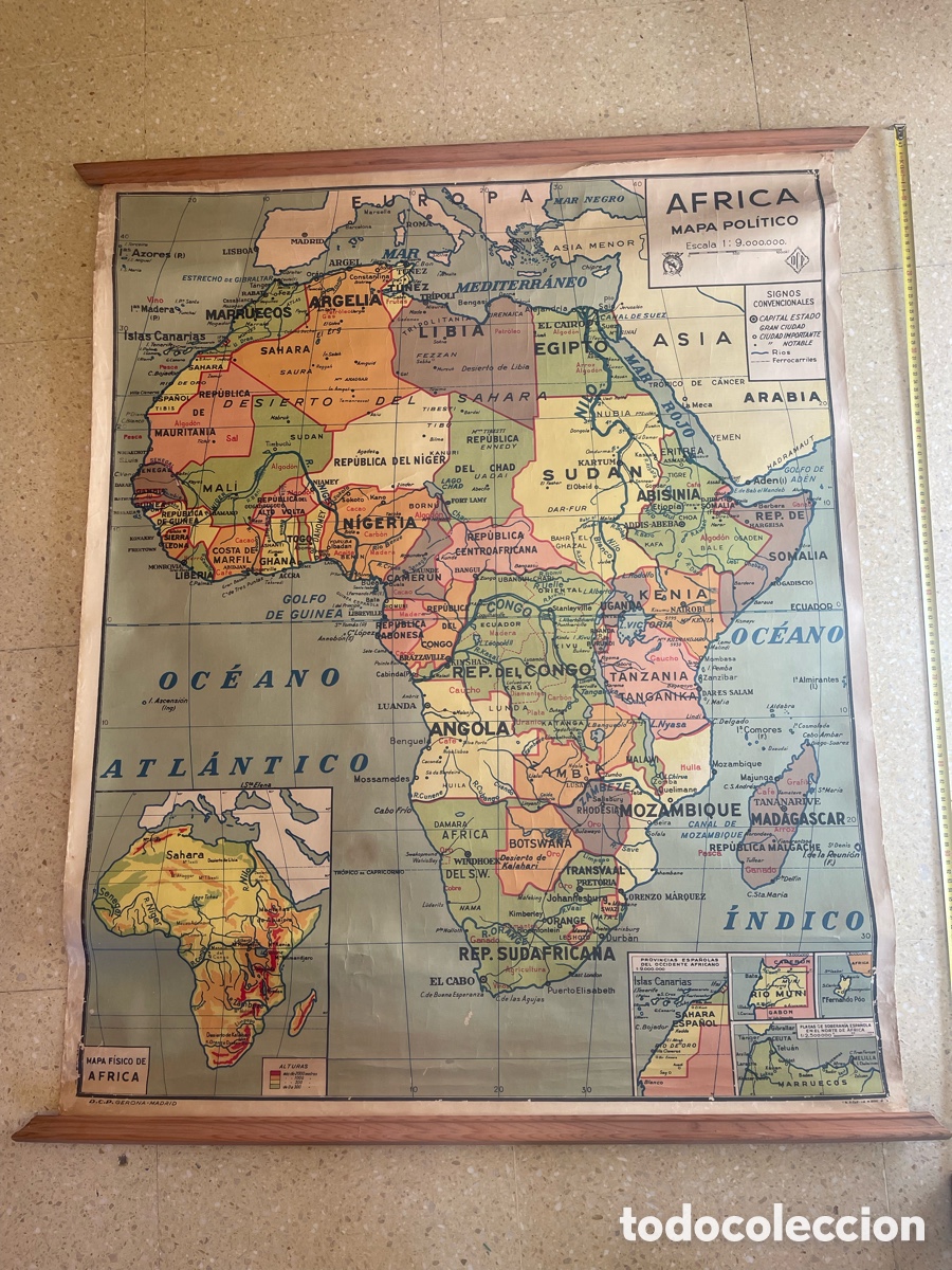 Antiguidades: MAPA POLITICO AFRICA A&Ntilde;OS 60