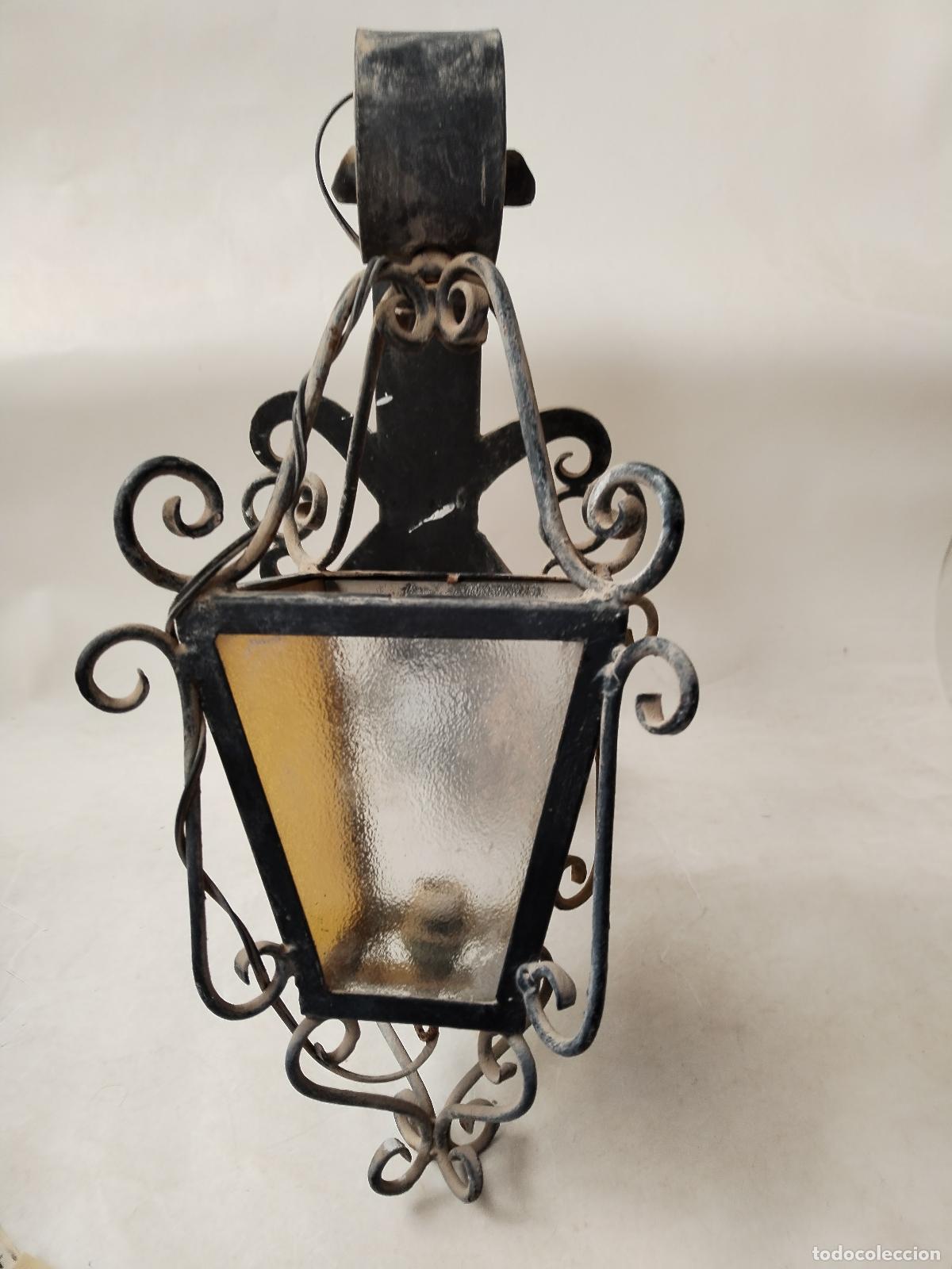 Antig&uuml;edades: farol aplique rustico en hierro de forja - Foto 2