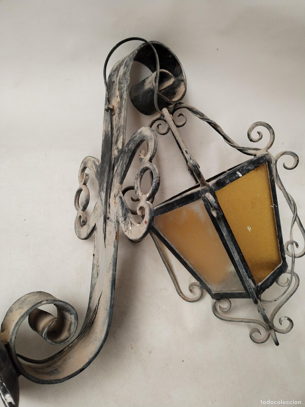 Antig&uuml;edades: farol aplique rustico en hierro de forja - Foto 4