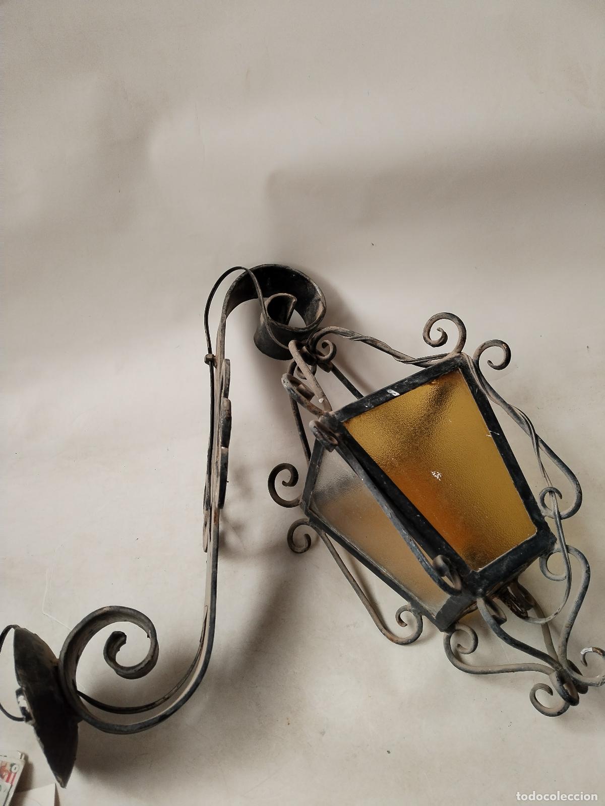 Antig&uuml;edades: farol aplique rustico en hierro de forja - Foto 5