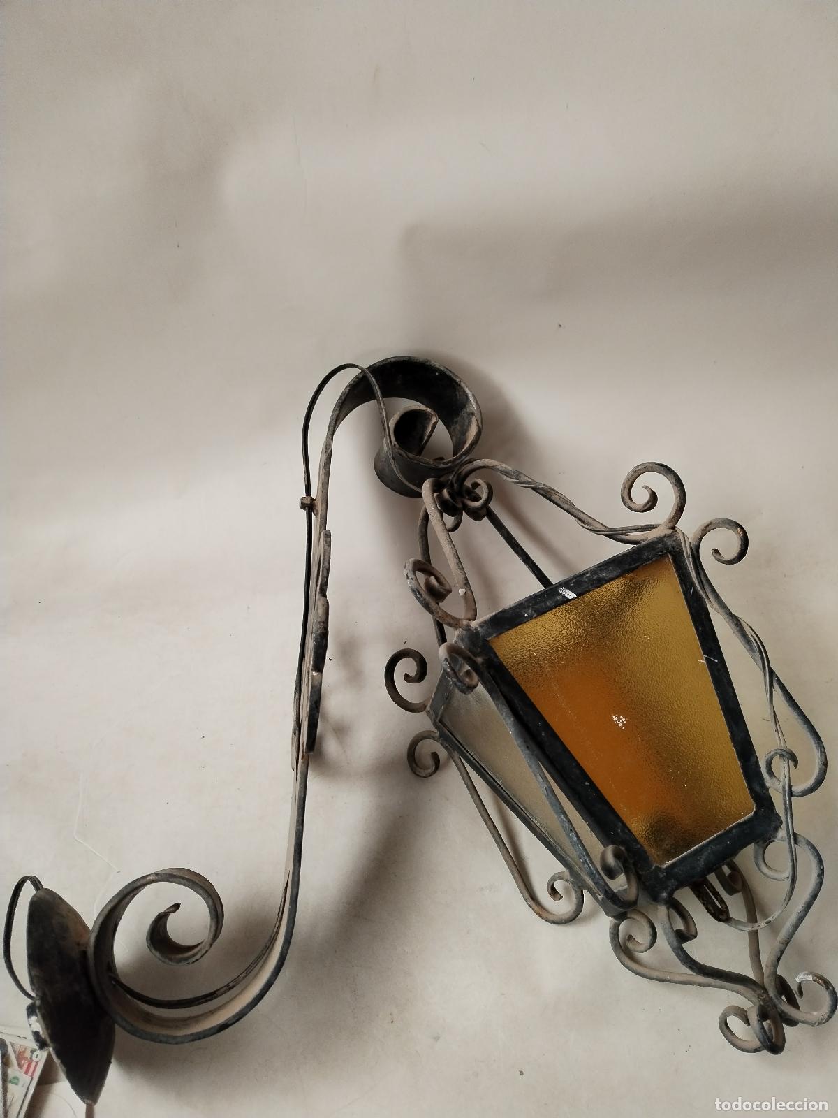 Antig&uuml;edades: farol aplique rustico en hierro de forja - Foto 6