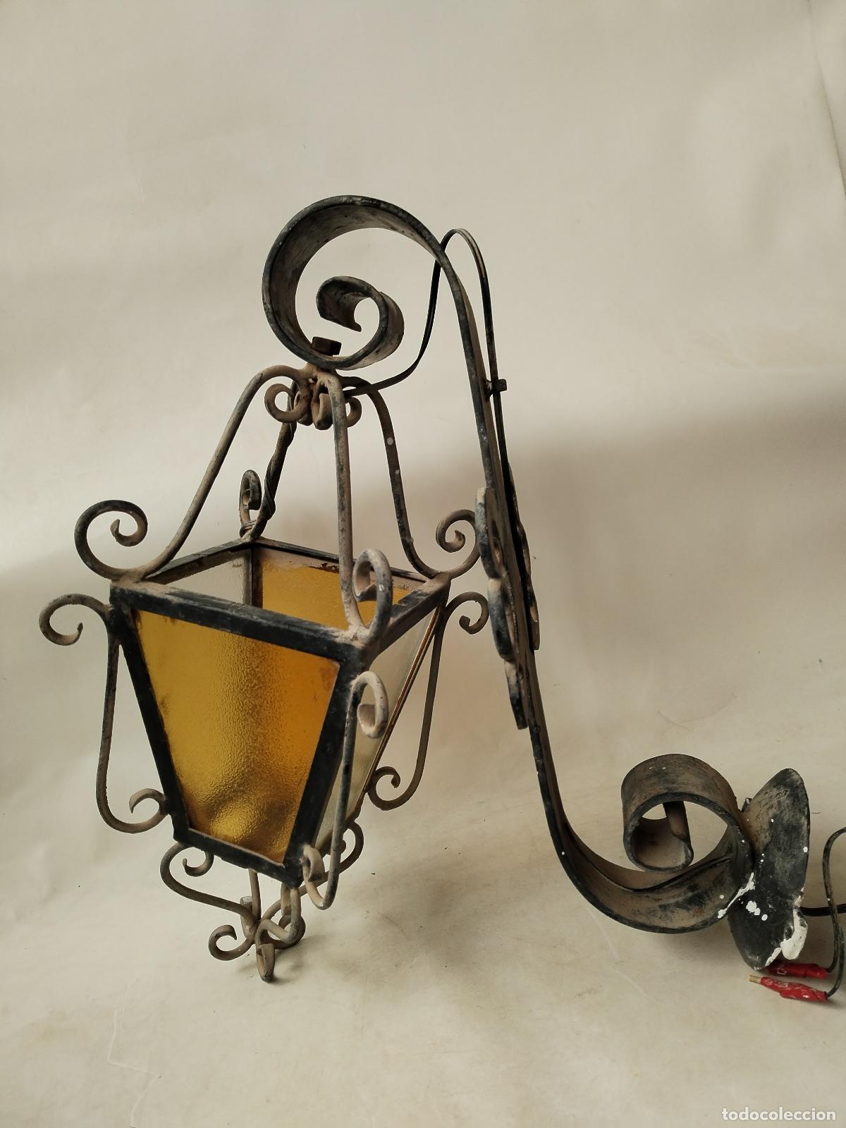 Antig&uuml;edades: farol aplique rustico en hierro de forja - Foto 9