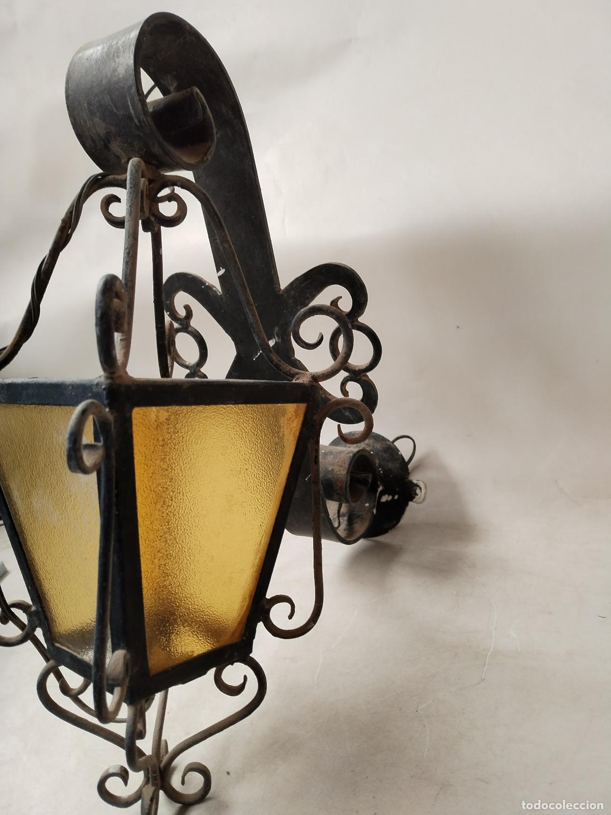 Antig&uuml;edades: farol aplique rustico en hierro de forja - Foto 10