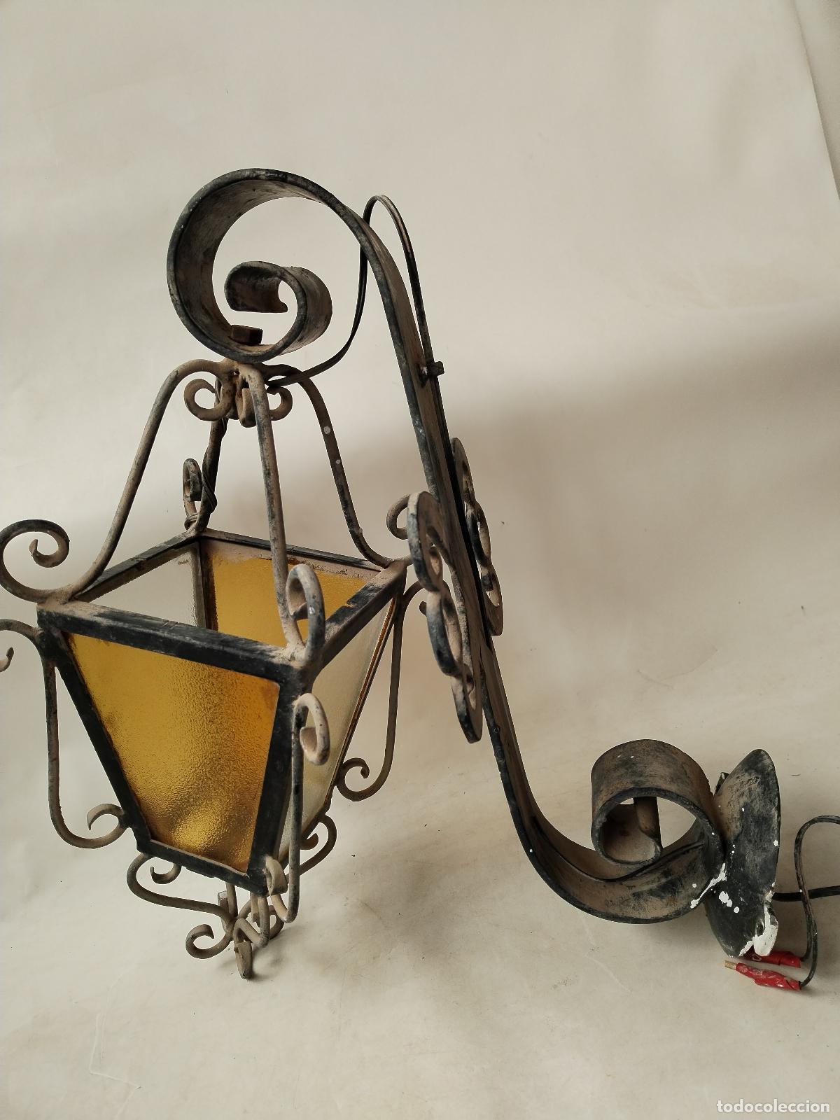 Antig&uuml;edades: farol aplique rustico en hierro de forja - Foto 1